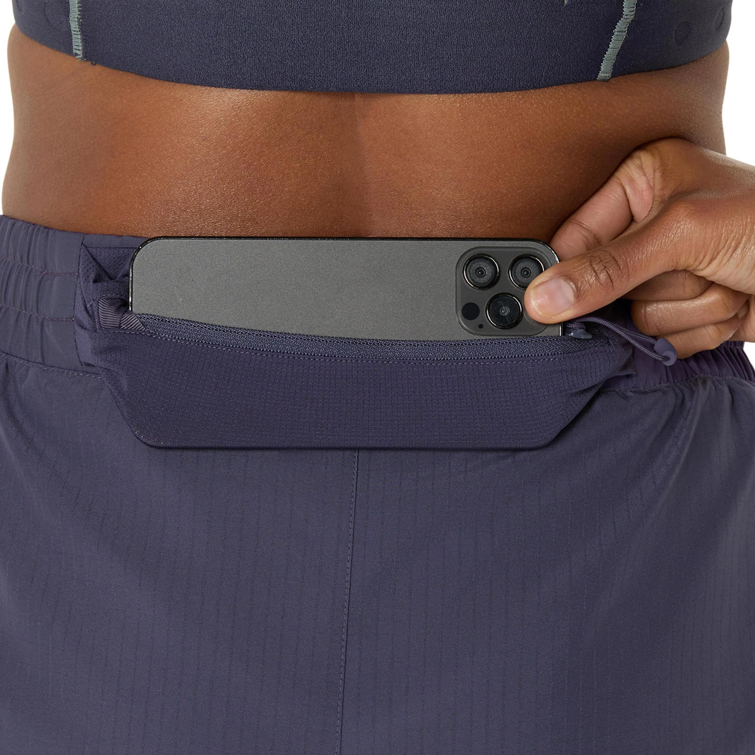 Nagino 4in Run Laufshorts Damen-blaugrau, blau - Image 6