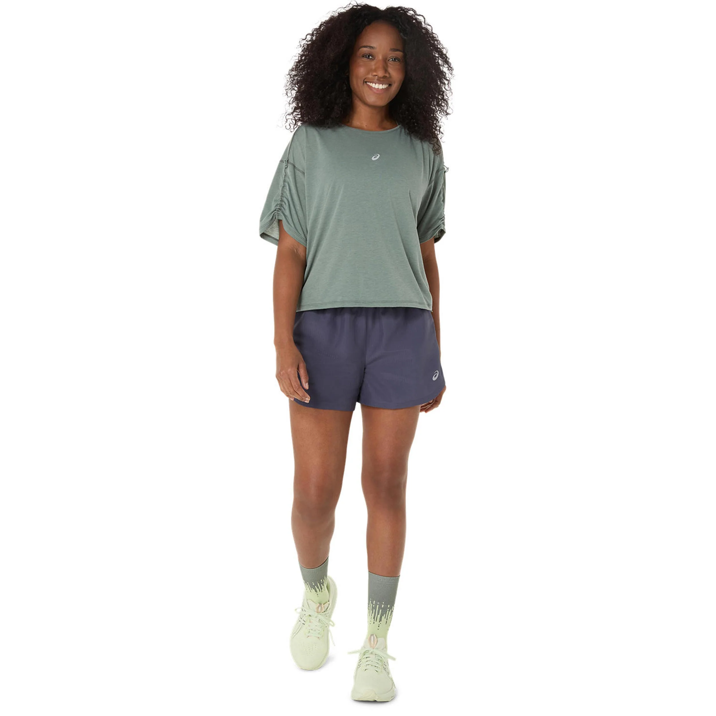 Nagino 4in Run Laufshorts Damen-blaugrau, blau - Image 8