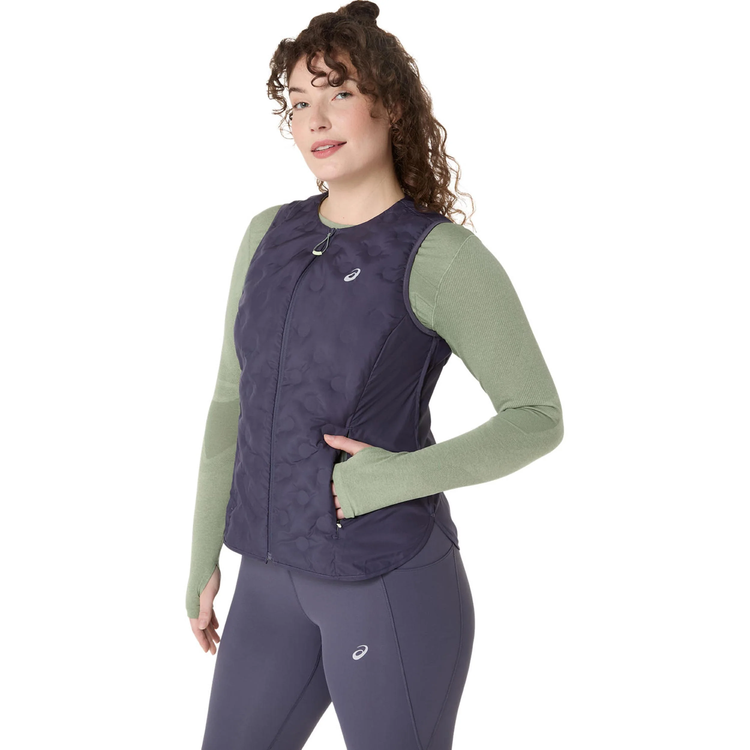 Nagino Padded Gilet Laufweste Damen-Blaugrau - Image 3