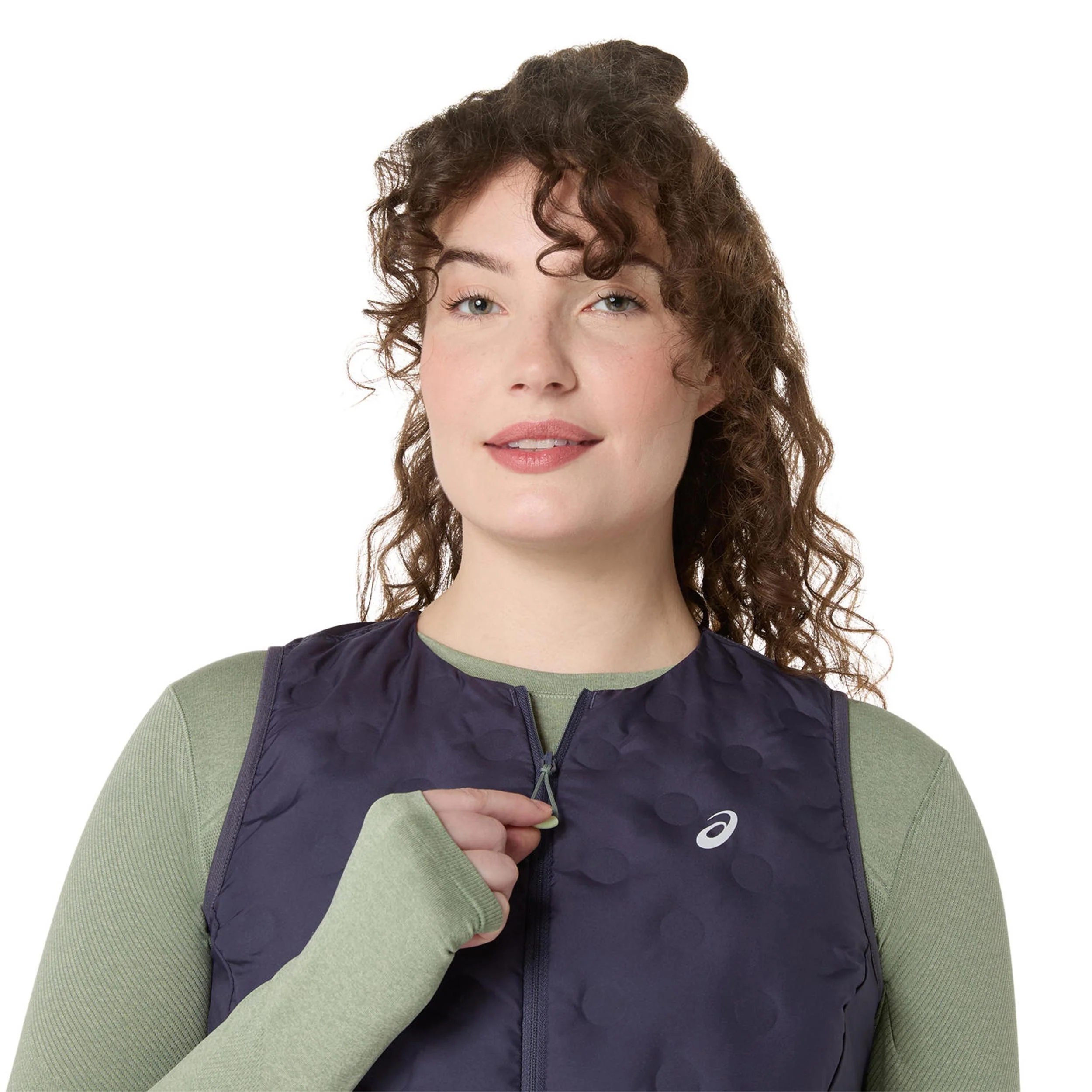 Nagino Padded Gilet Laufweste Damen-Blaugrau - Image 5