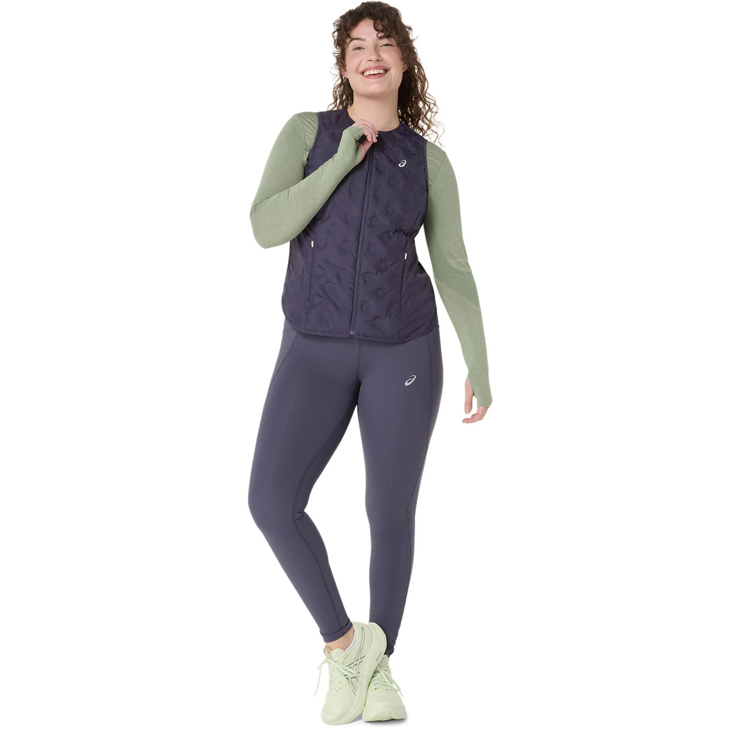 Nagino Padded Gilet Laufweste Damen-Blaugrau - Image 7