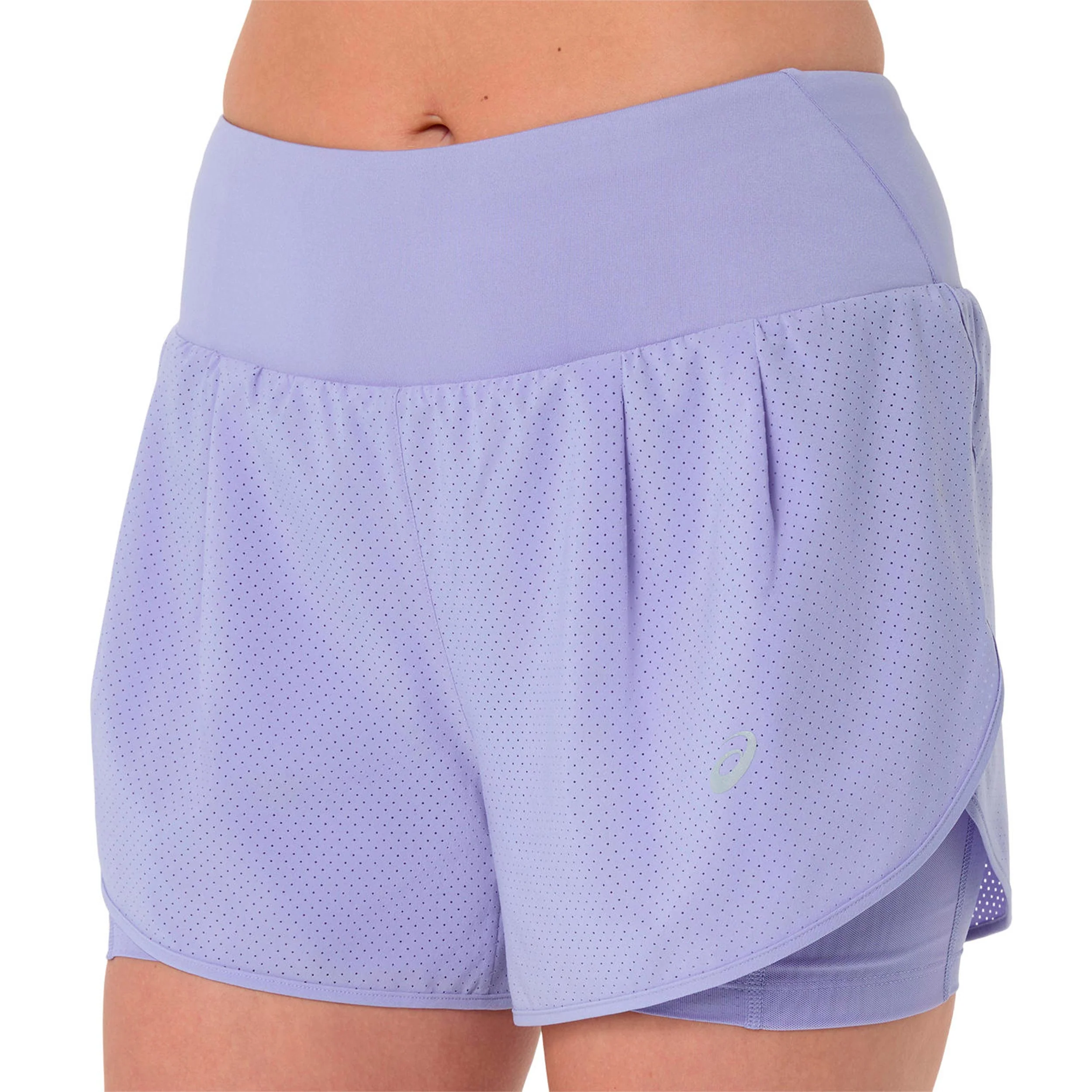 Road 2in1 3.5in Laufshorts Damen - flieder, silber - Image 5