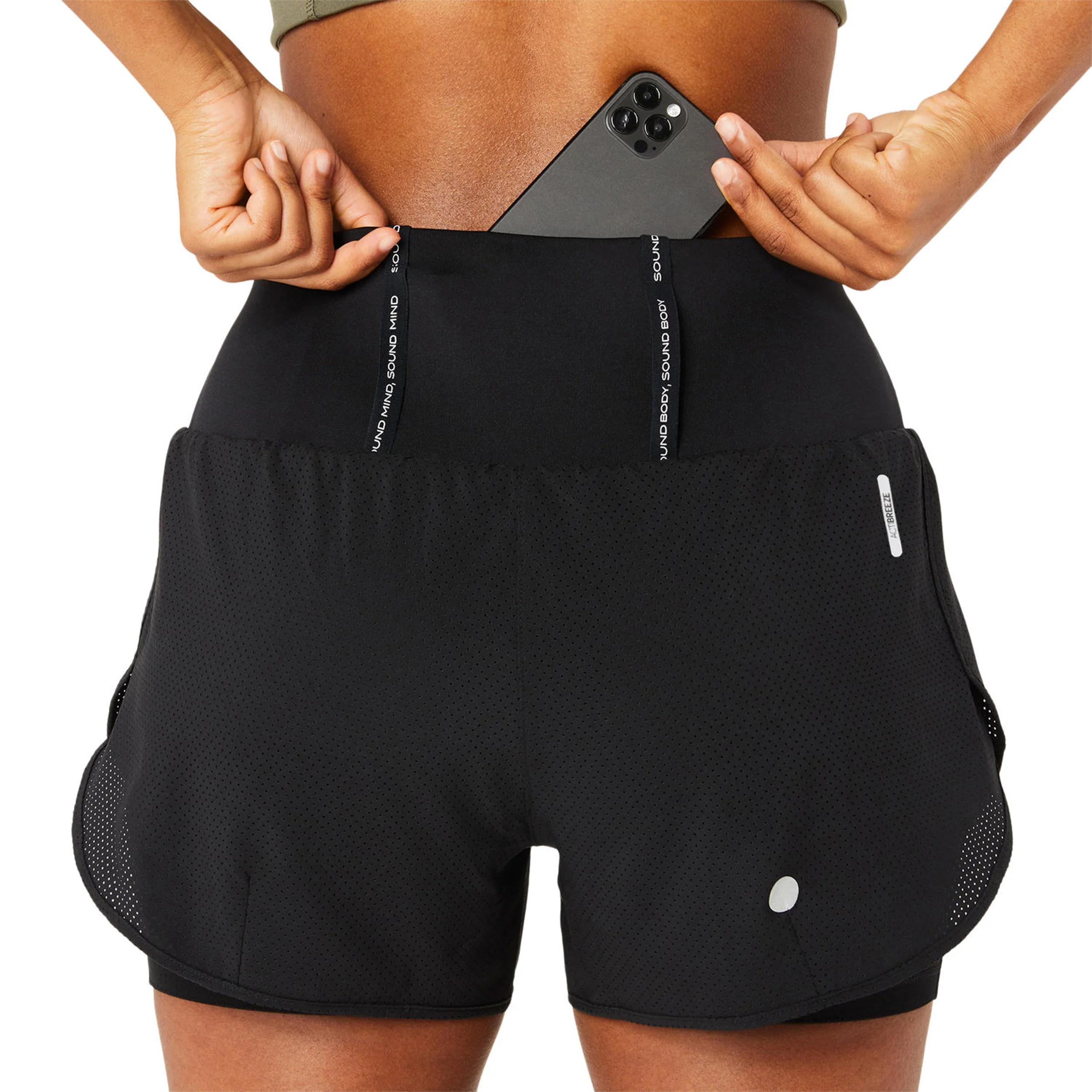 Road 2in1 3.5in Laufshorts Damen - schwarz - Image 12