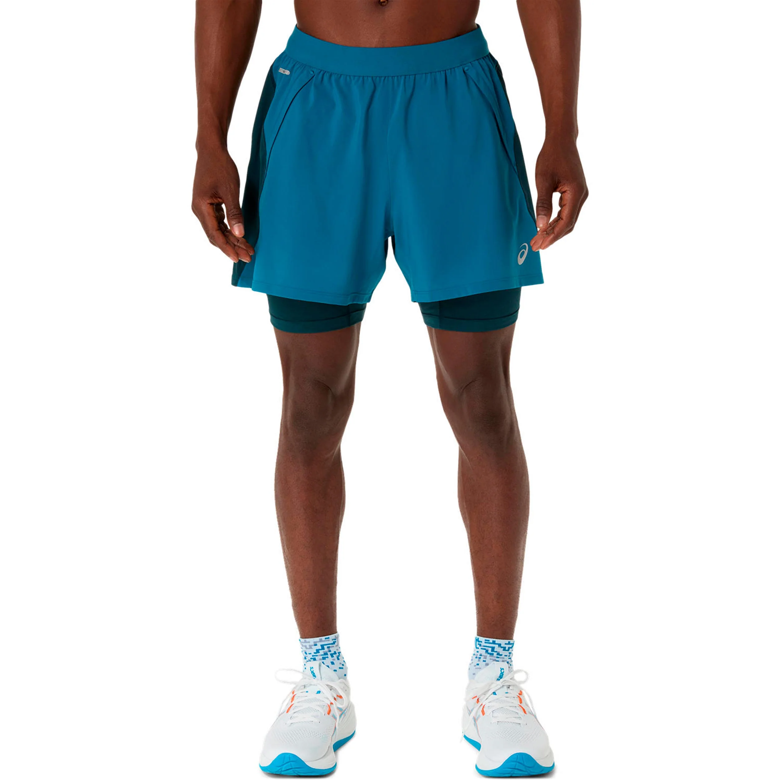 Road 2in1 5in Laufshorts Herren-türkis, türkis - Image 2