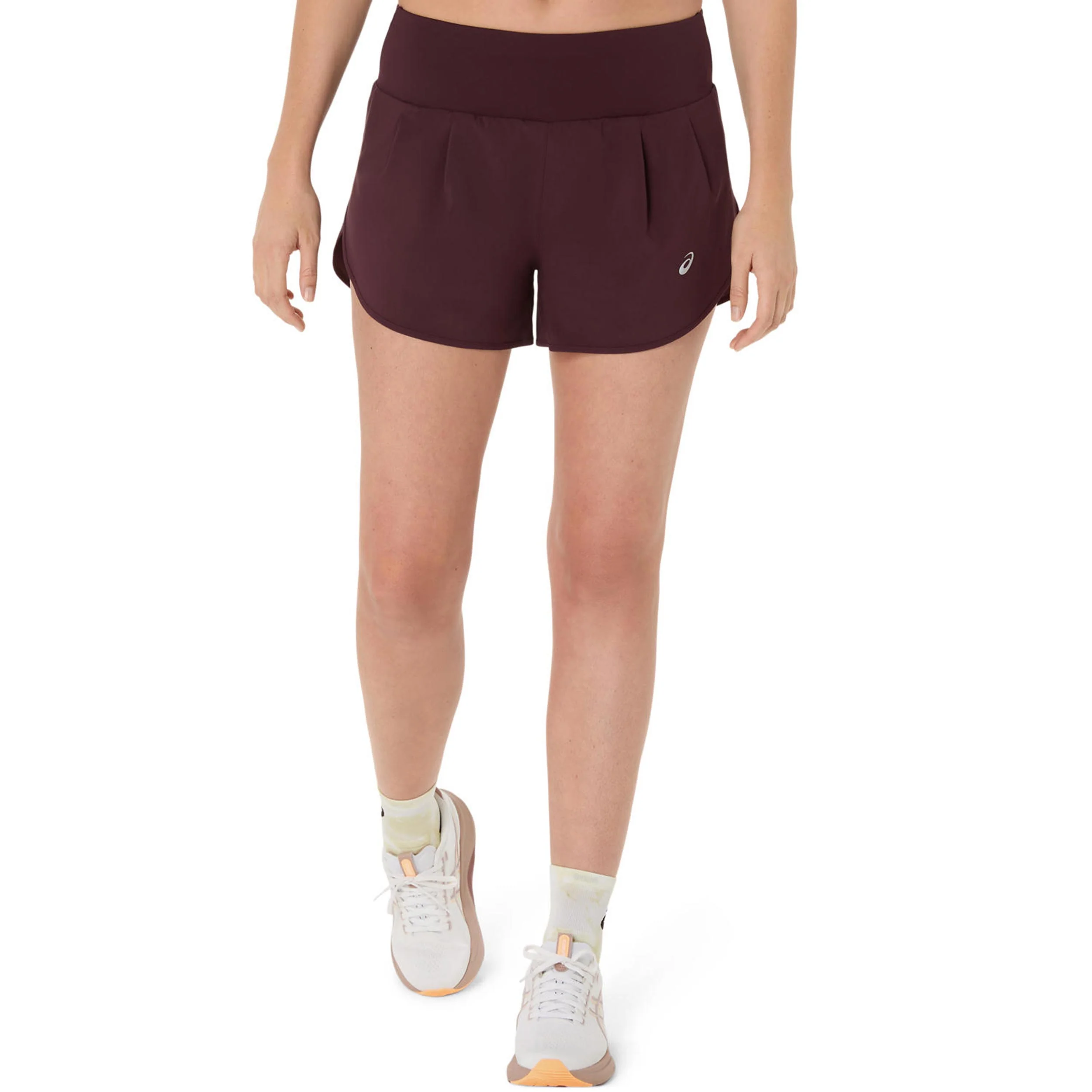 Road 3.5in Laufshorts Damen-dunkelrot