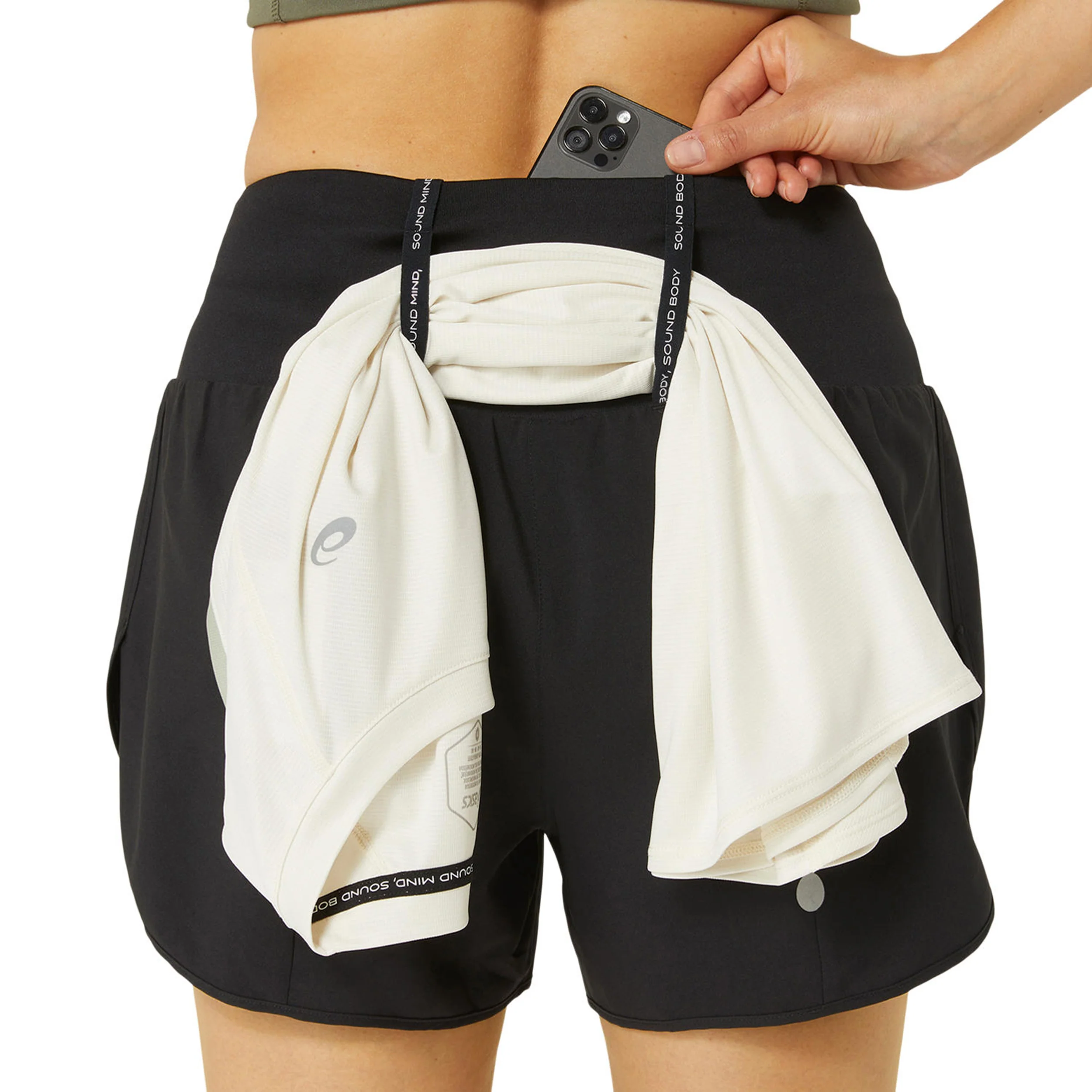 Road 3.5in Laufshorts Damen-schwarz - Image 9
