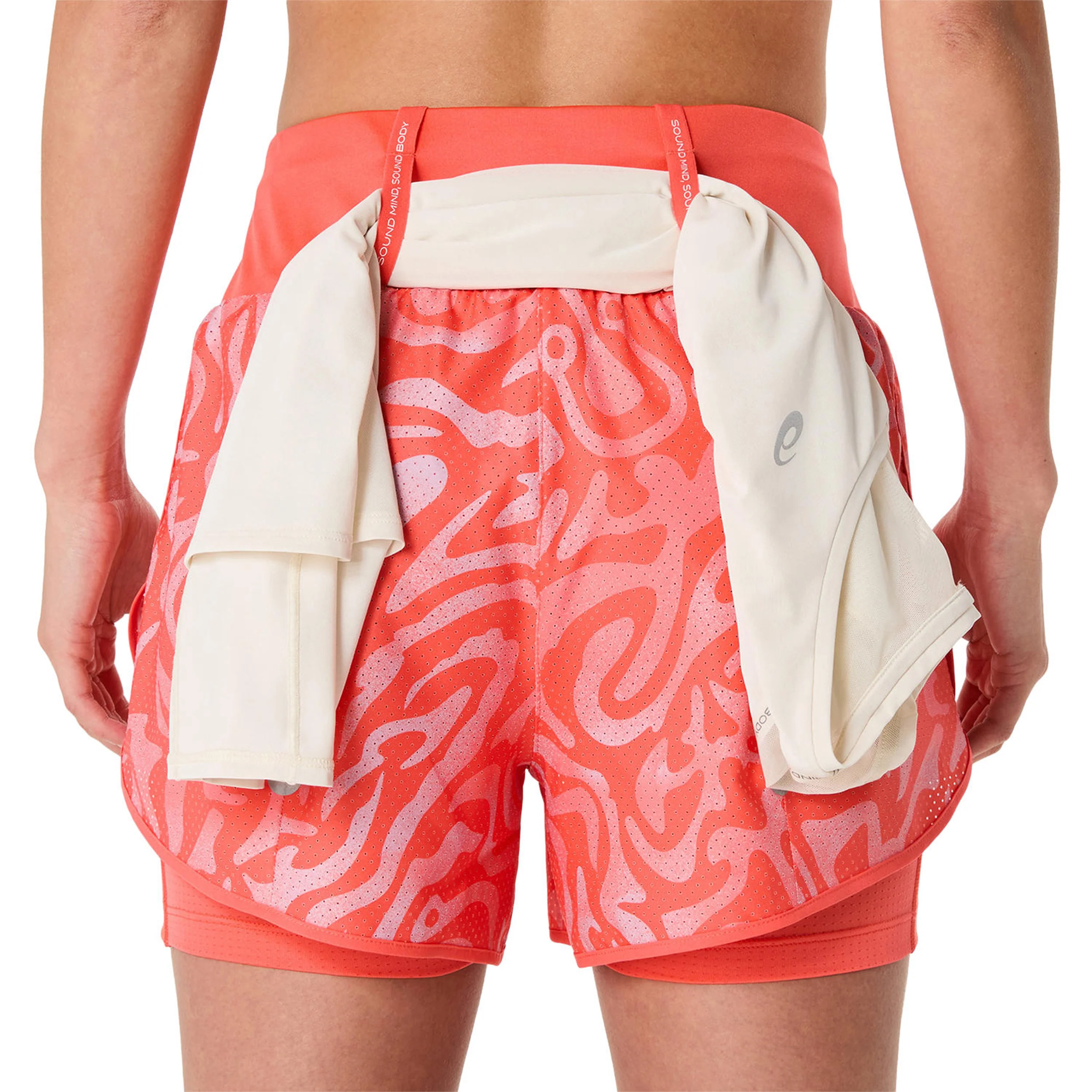 Road AOP 2in1 3.5in Laufshorts Damen-orange - Image 10