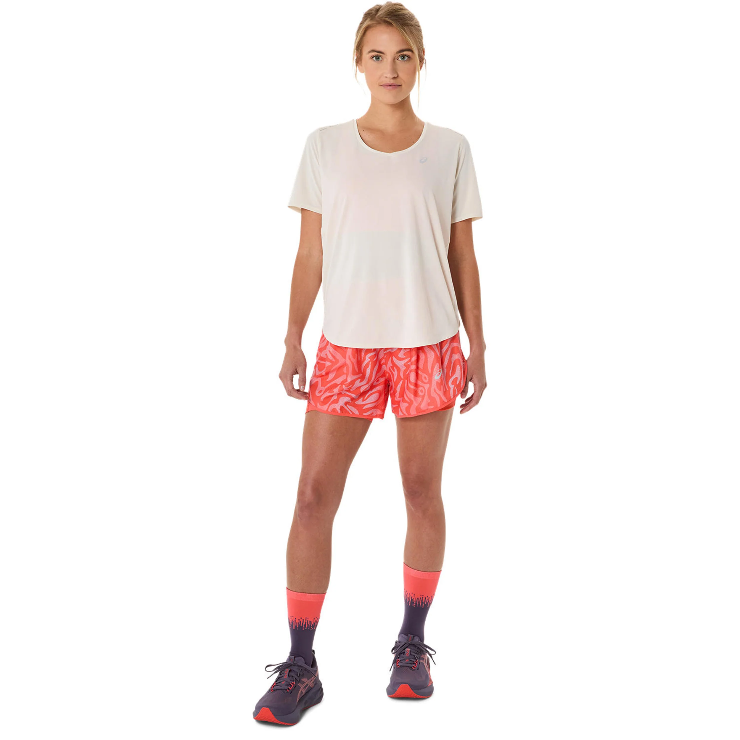 Road AOP 2in1 3.5in Laufshorts Damen-orange - Image 12