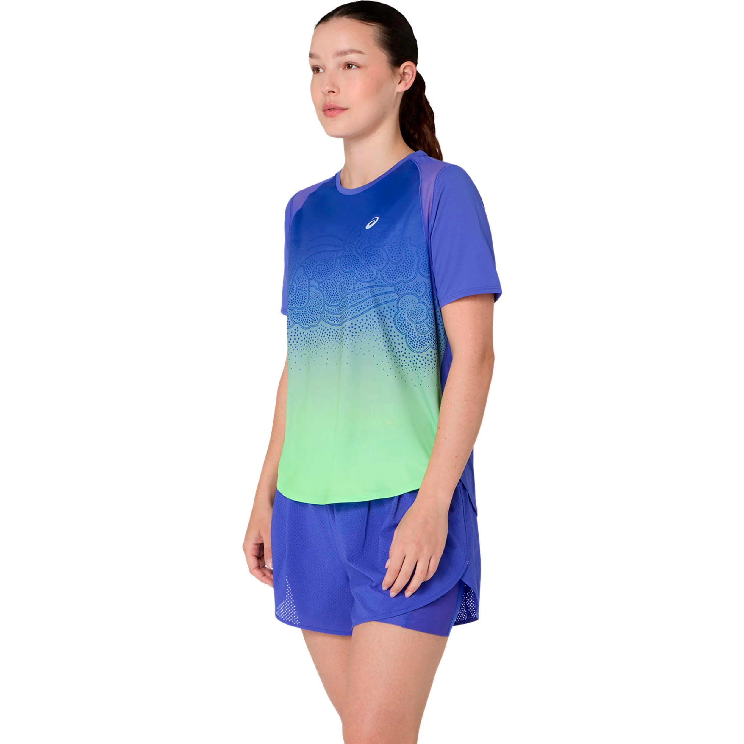 Road Fade Laufshirt Damen-blau, grün - Image 3