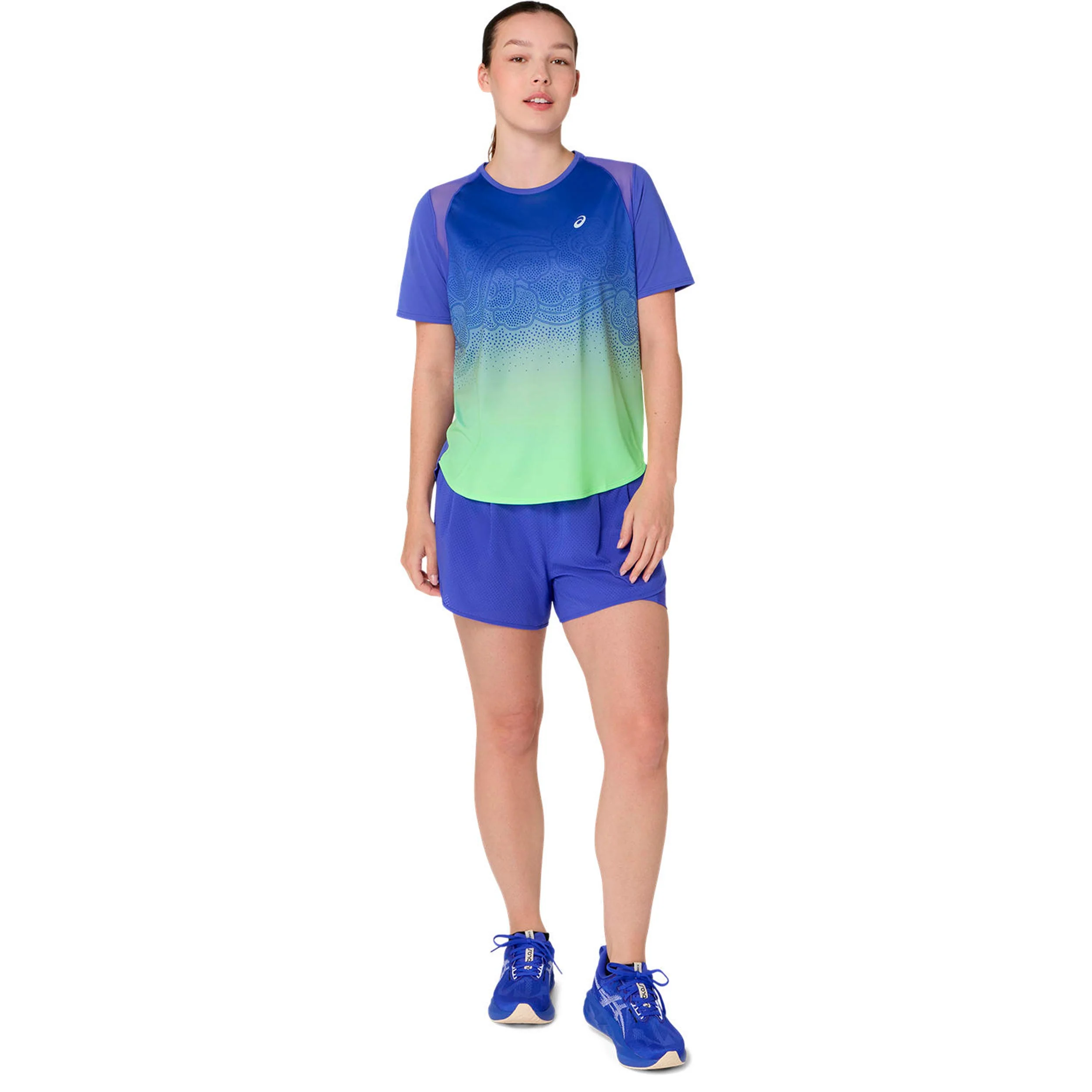 Road Fade Laufshirt Damen-blau, grün - Image 5