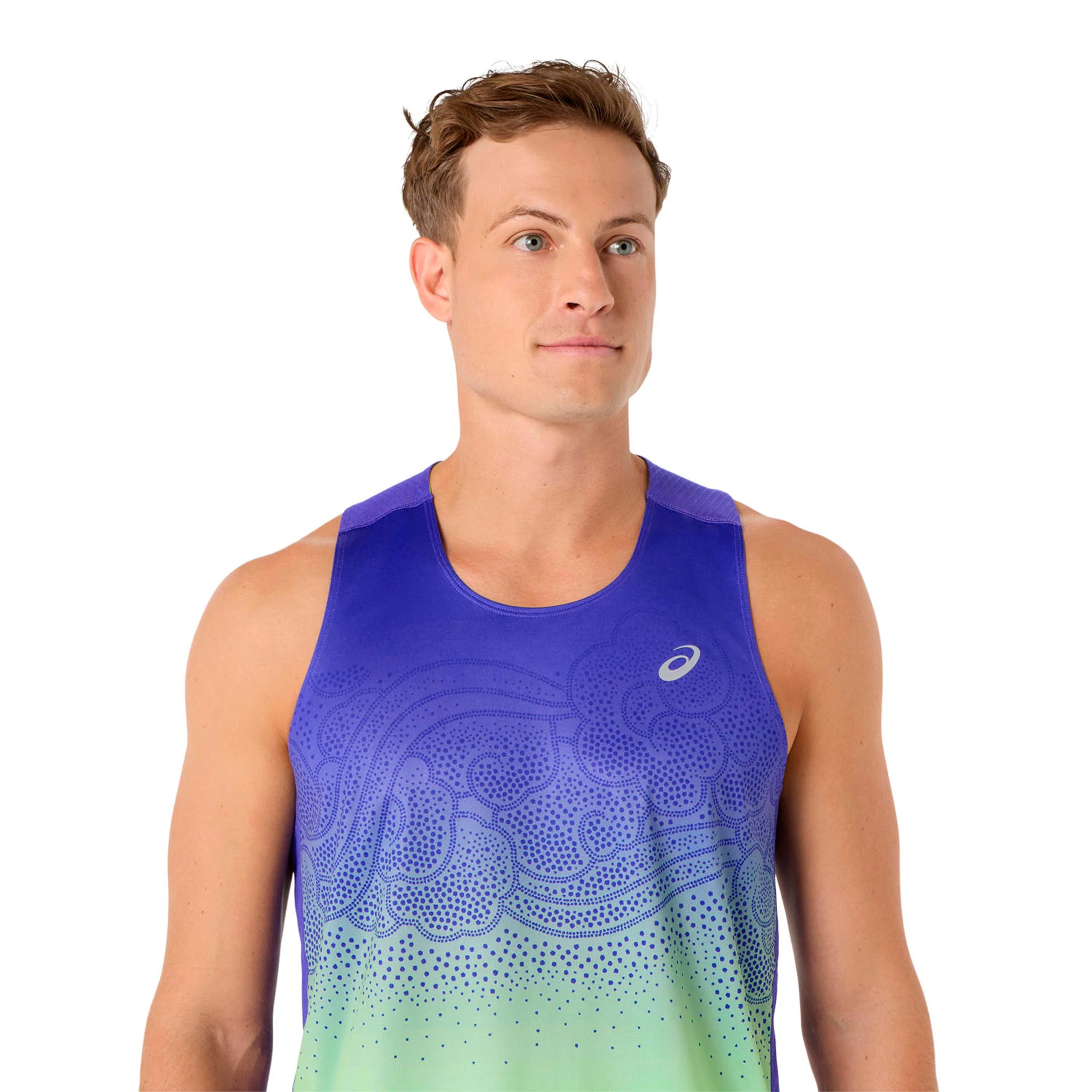 Road Fade Laufshirt Herren-blau, grün - Image 4