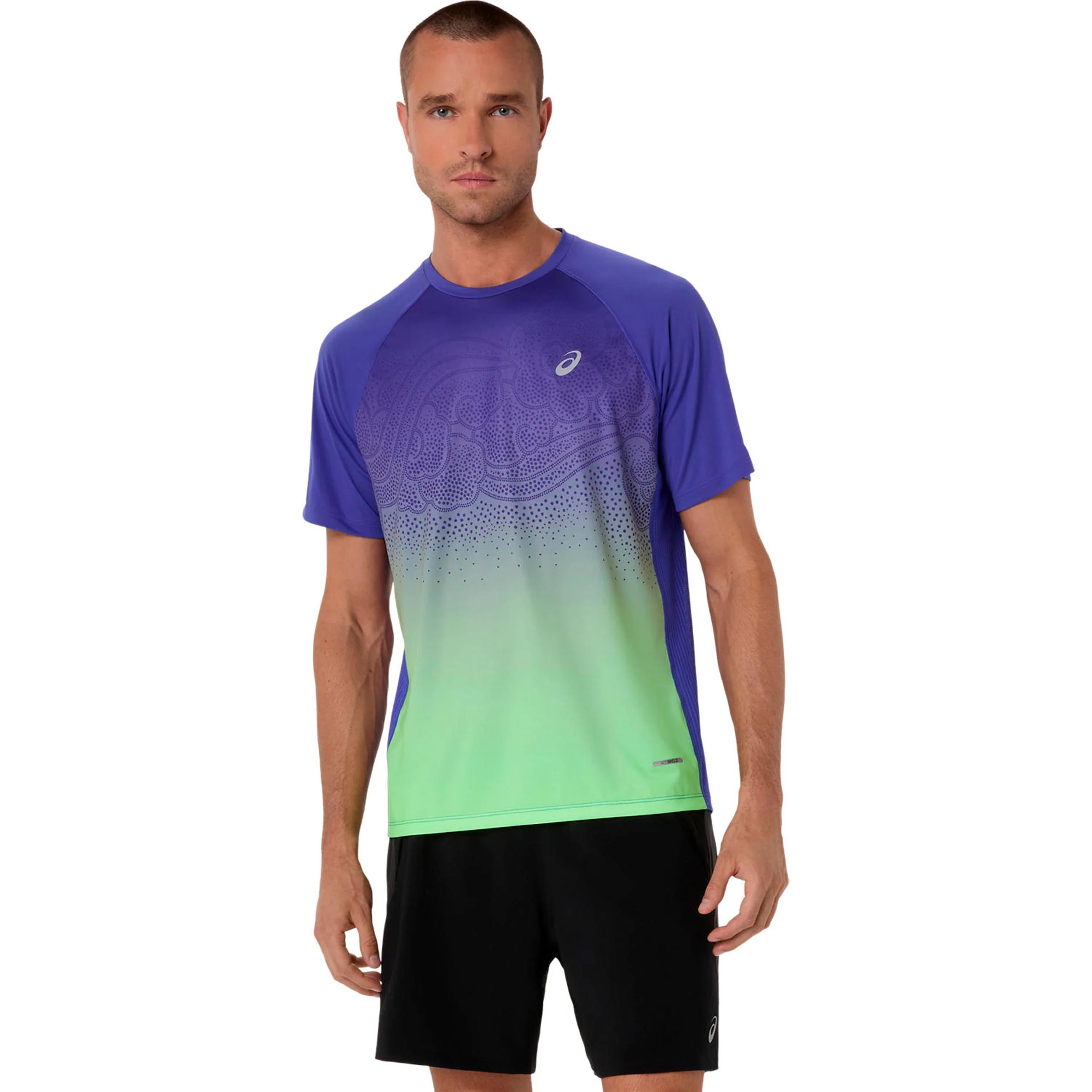 Road Fade Laufshirt Herren-blau, grün