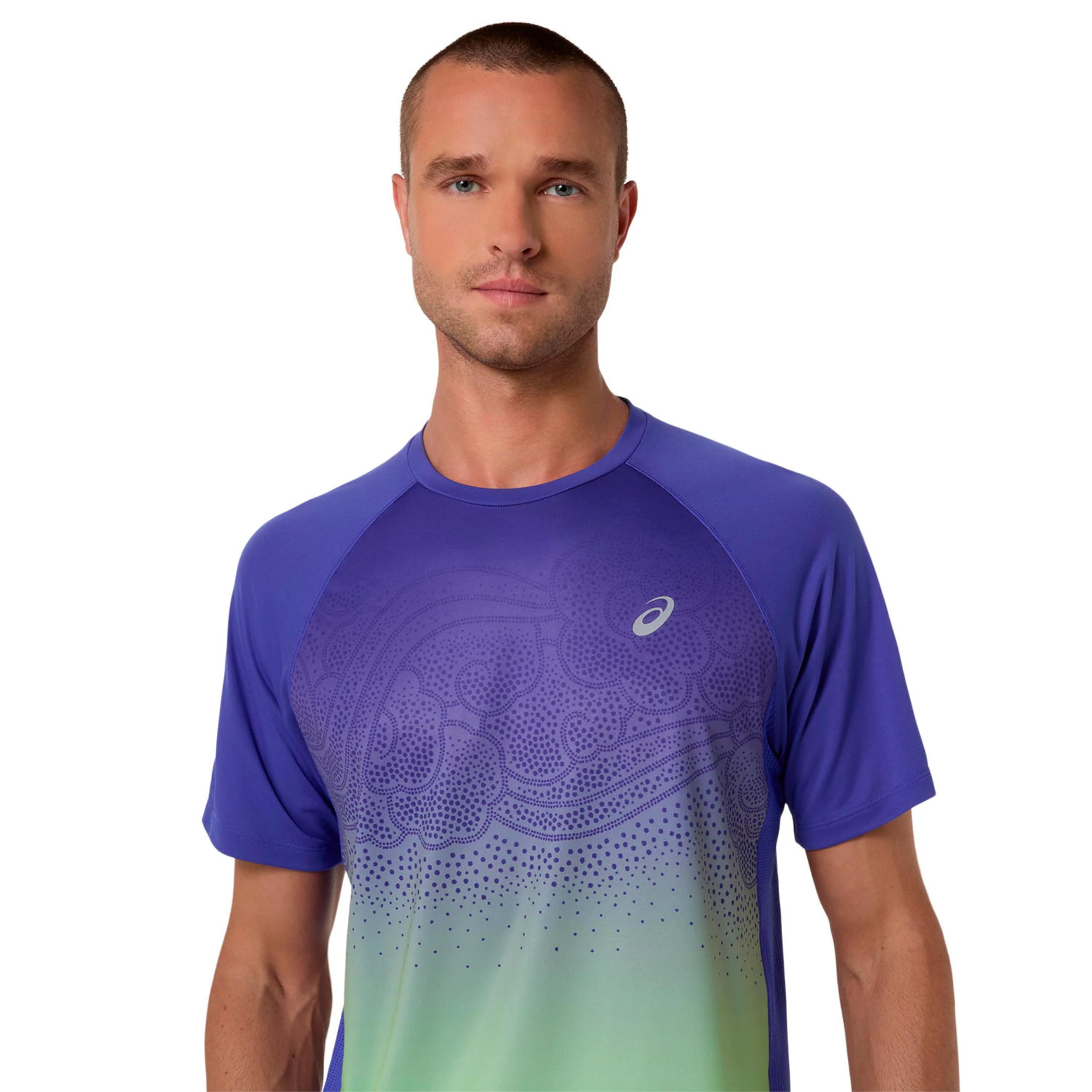 Road Fade Laufshirt Herren-blau, grün - Image 3