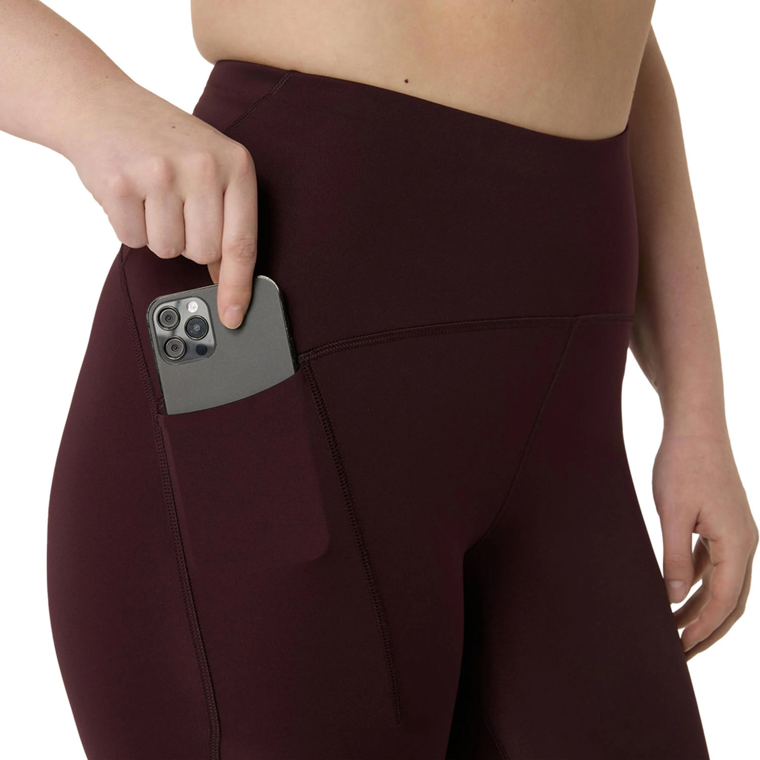 Road High Waist 8in Sprinter Lauftight Damen-Dunkelrot - Image 5