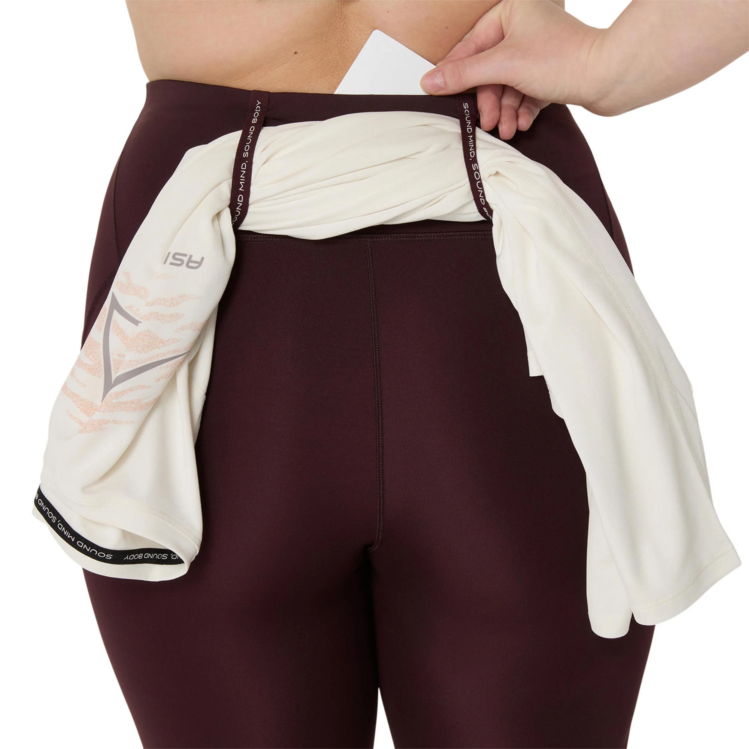 Road High Waist 8in Sprinter Lauftight Damen-Dunkelrot - Image 7