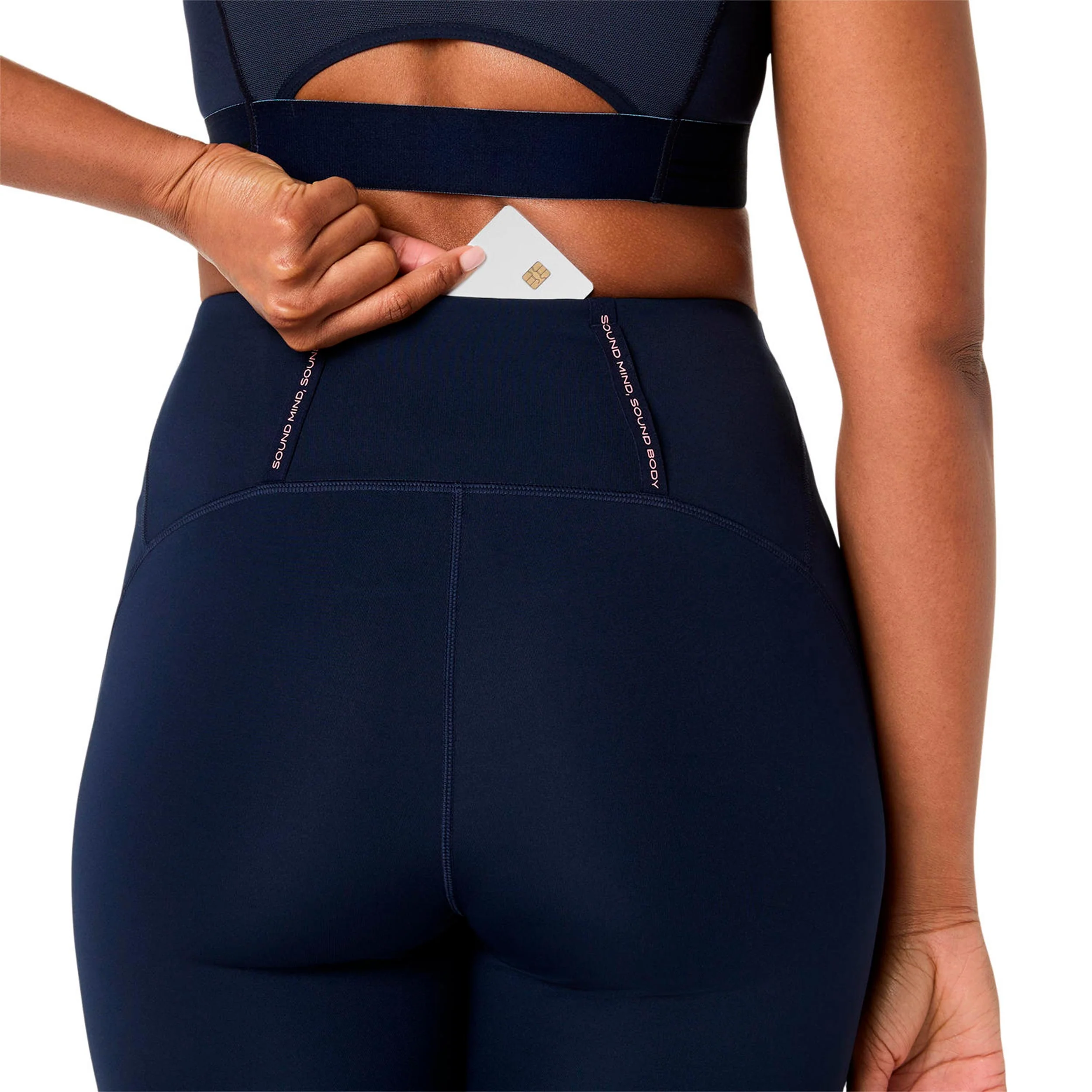 Road High Waist Lauftight Damen-dunkelblau - Image 7