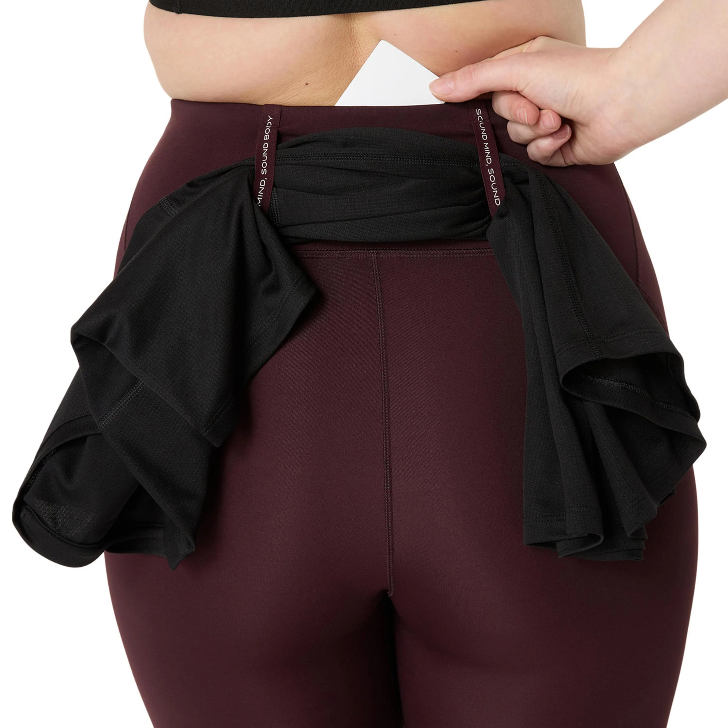 Road High Waist Lauftight Damen-dunkelrot - Image 7