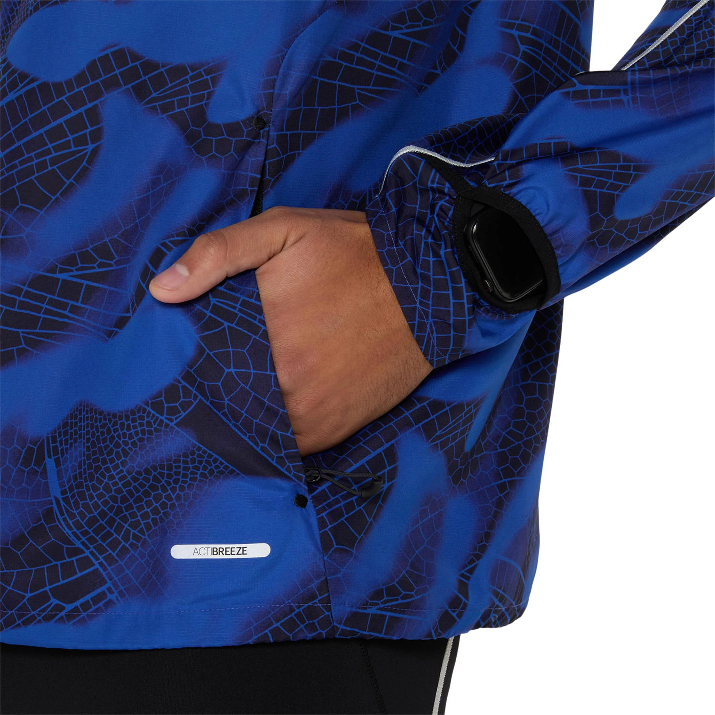 Road Lite-Show Packable Laufjacke Herren-Schwarz,Dunkelblau - Image 4