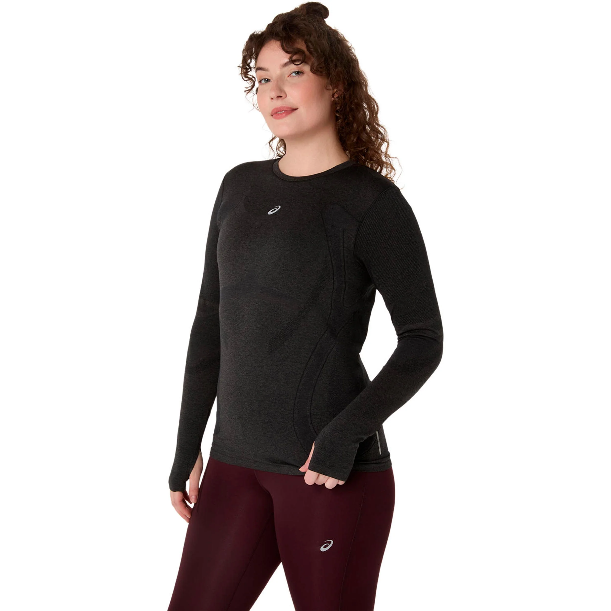 Road Seamless Laufshirt Damen-schwarz, grau - Image 3