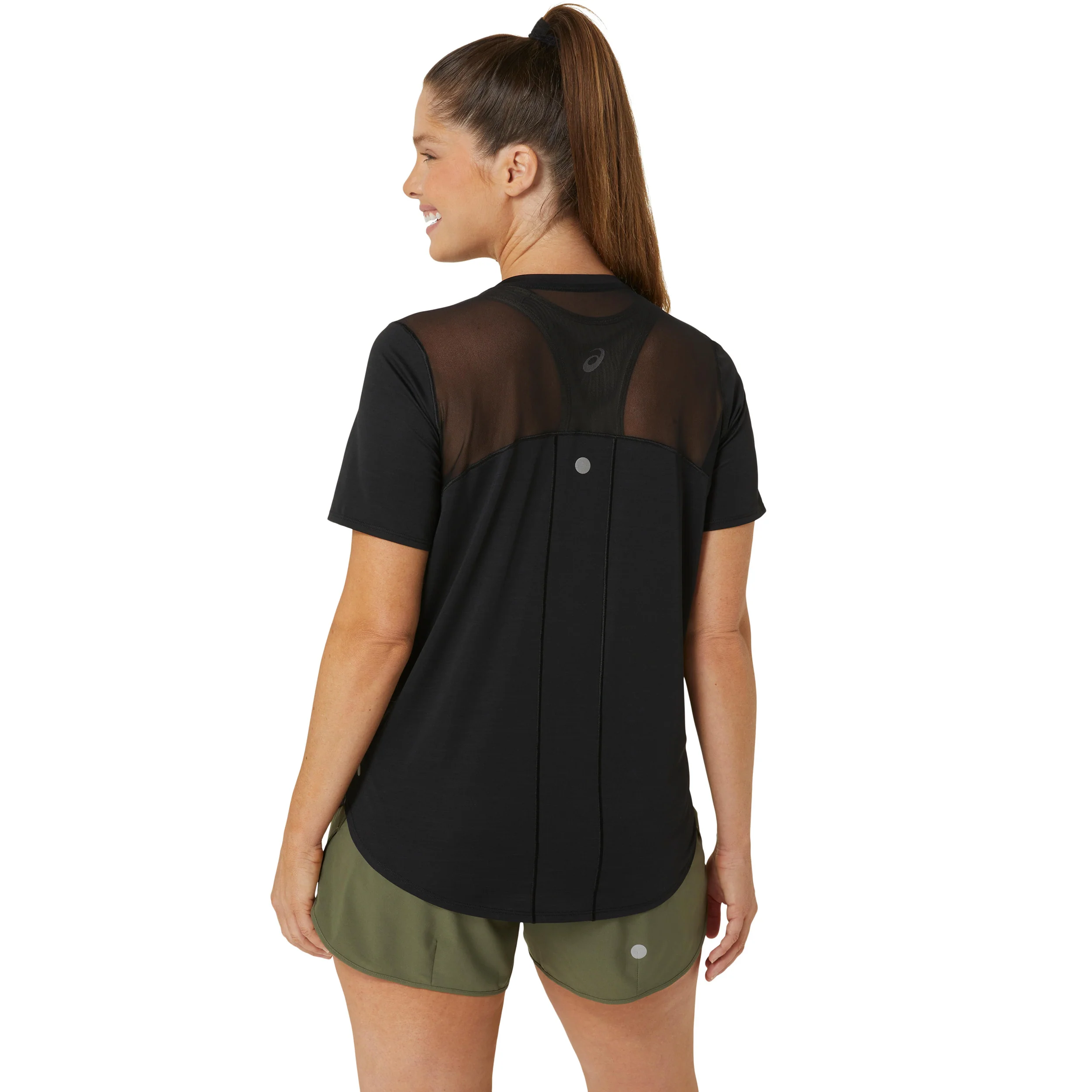 Road V-Neck Laufshirt Damen-Schwarz - Image 7