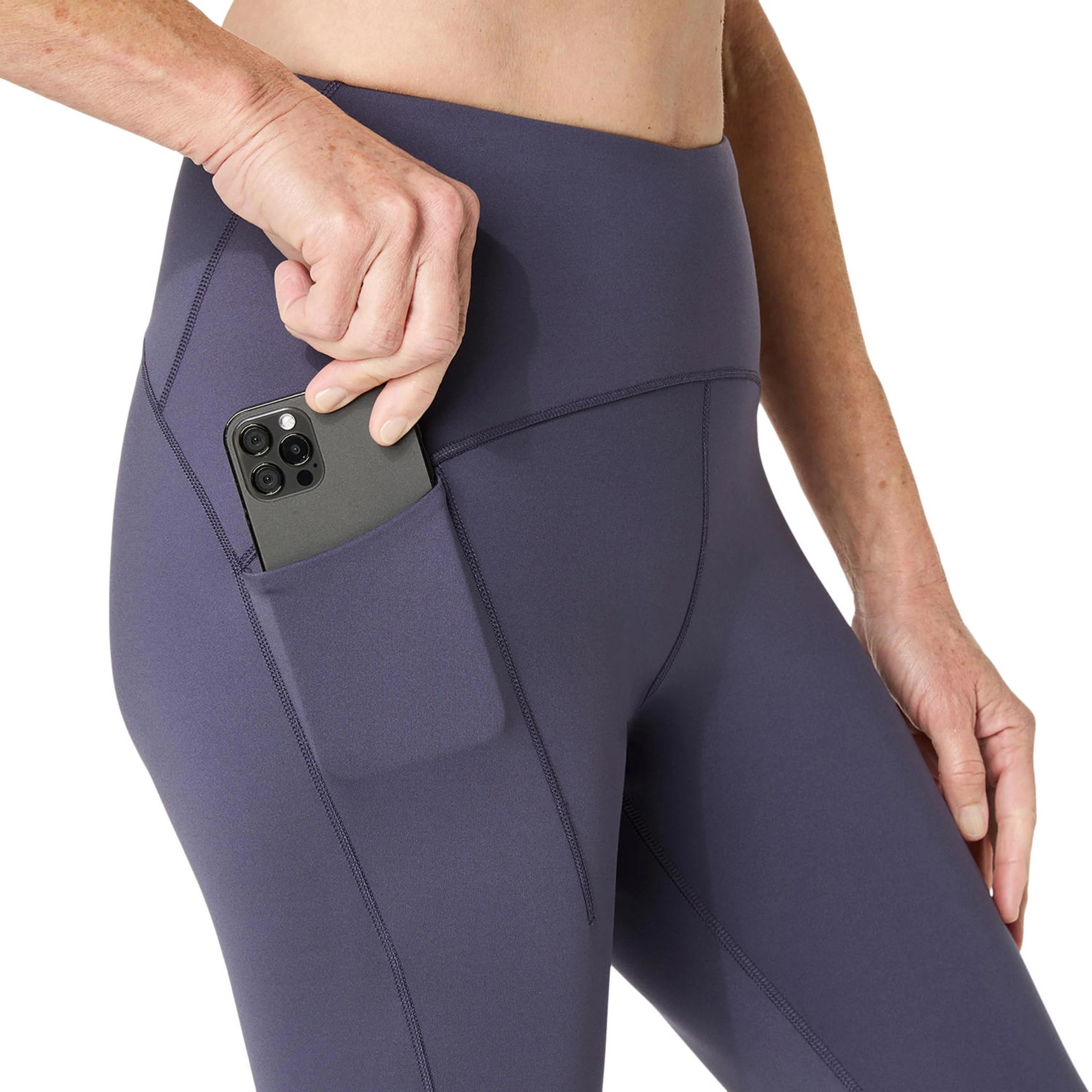 Road Winter High Waist Lauftight Damen-Blaugrau - Image 4