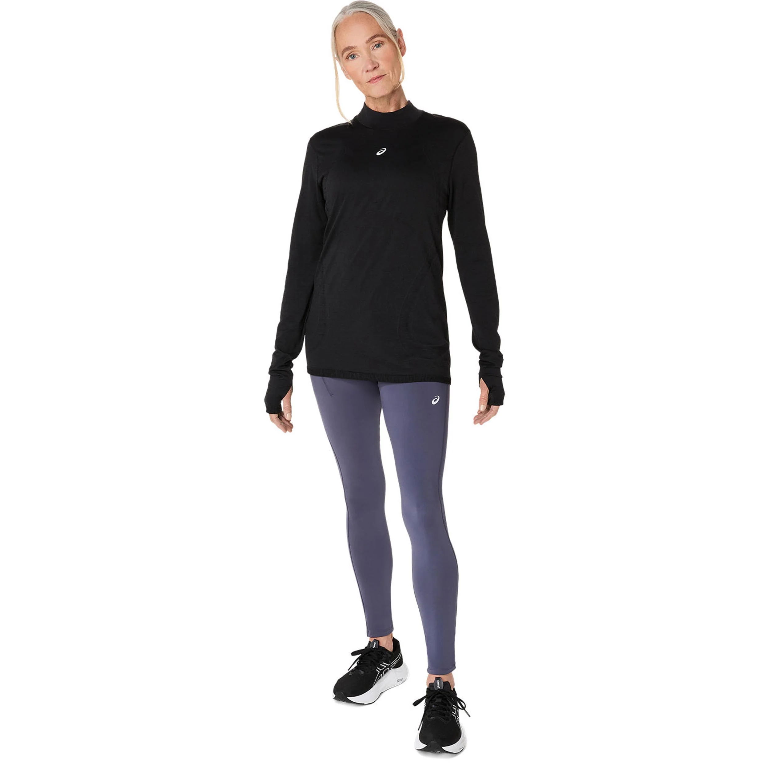 Road Winter High Waist Lauftight Damen-Blaugrau - Image 7