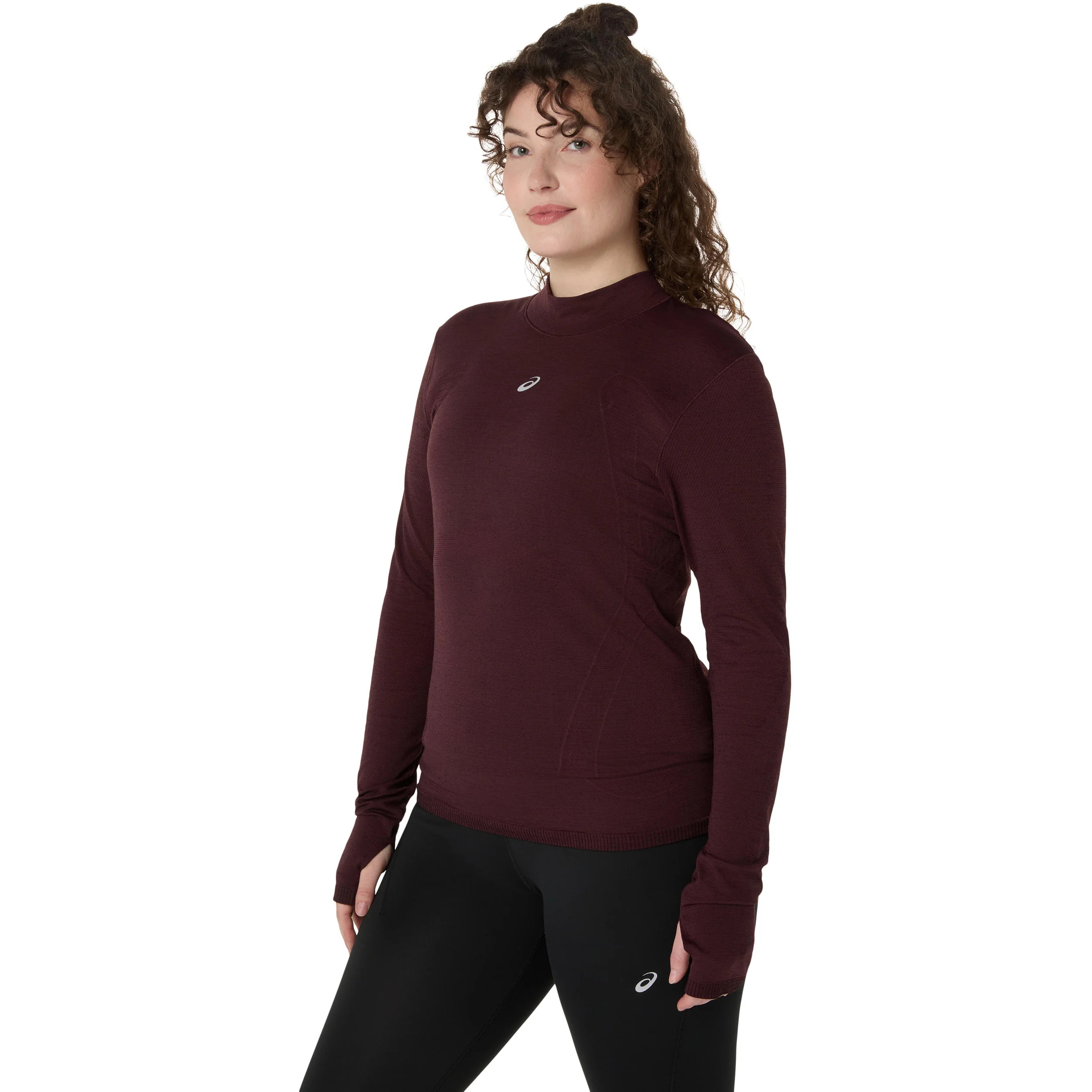 Road Winter Seamless Laufshirt Damen-dunkelrot - Image 2