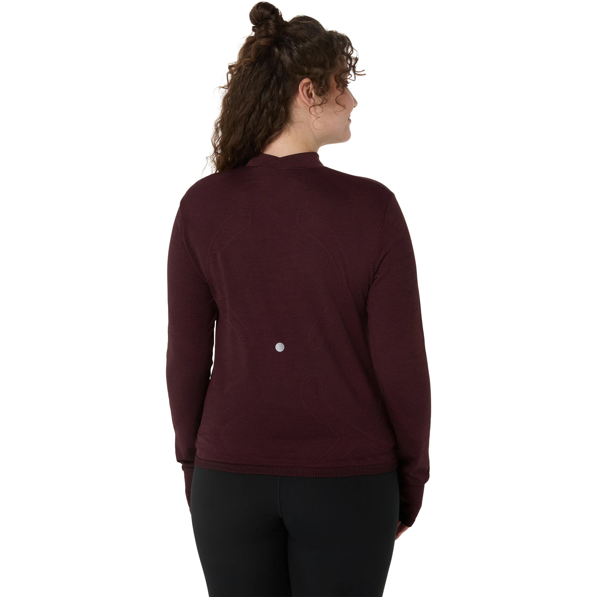 Road Winter Seamless Laufshirt Damen-dunkelrot - Image 3