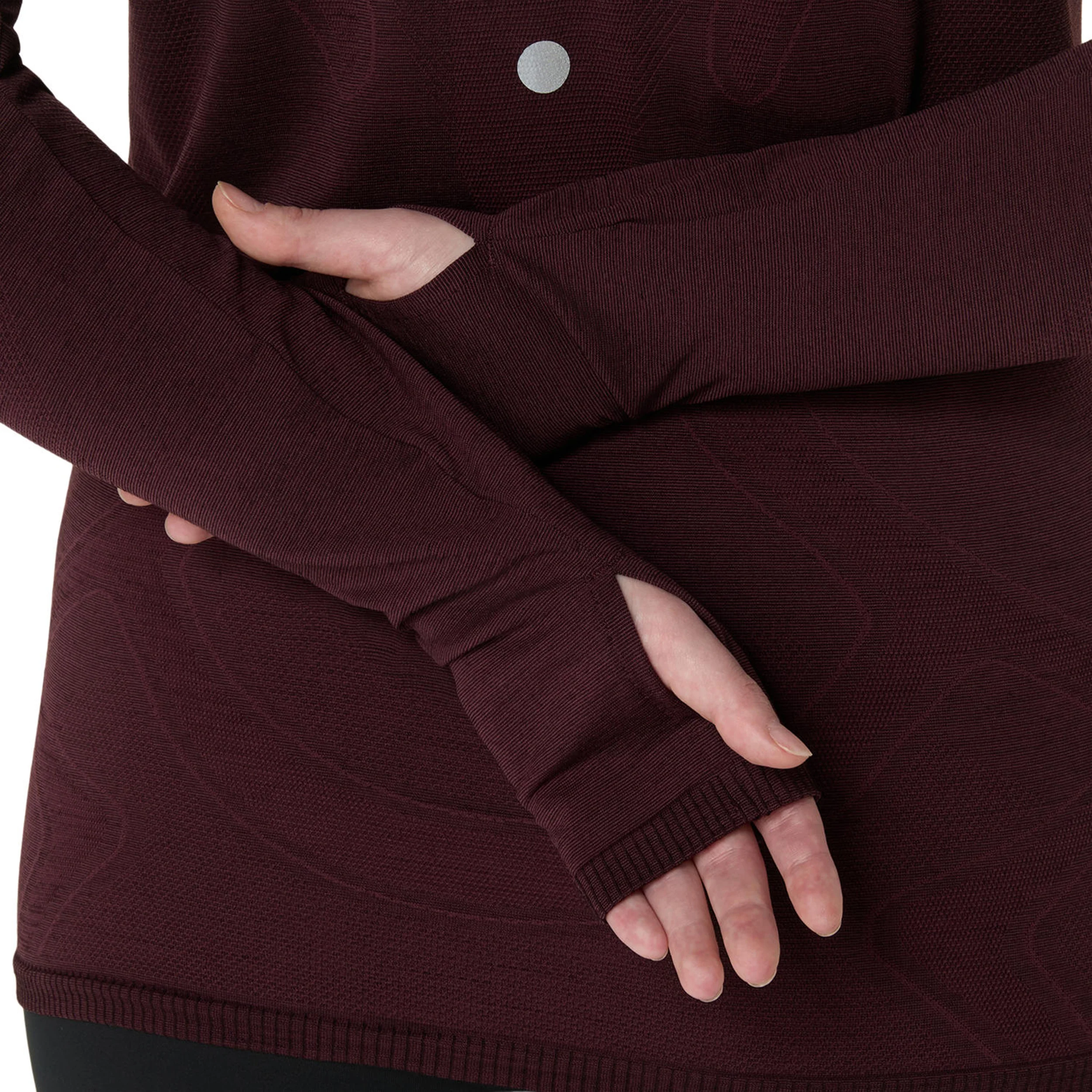Road Winter Seamless Laufshirt Damen-dunkelrot - Image 5