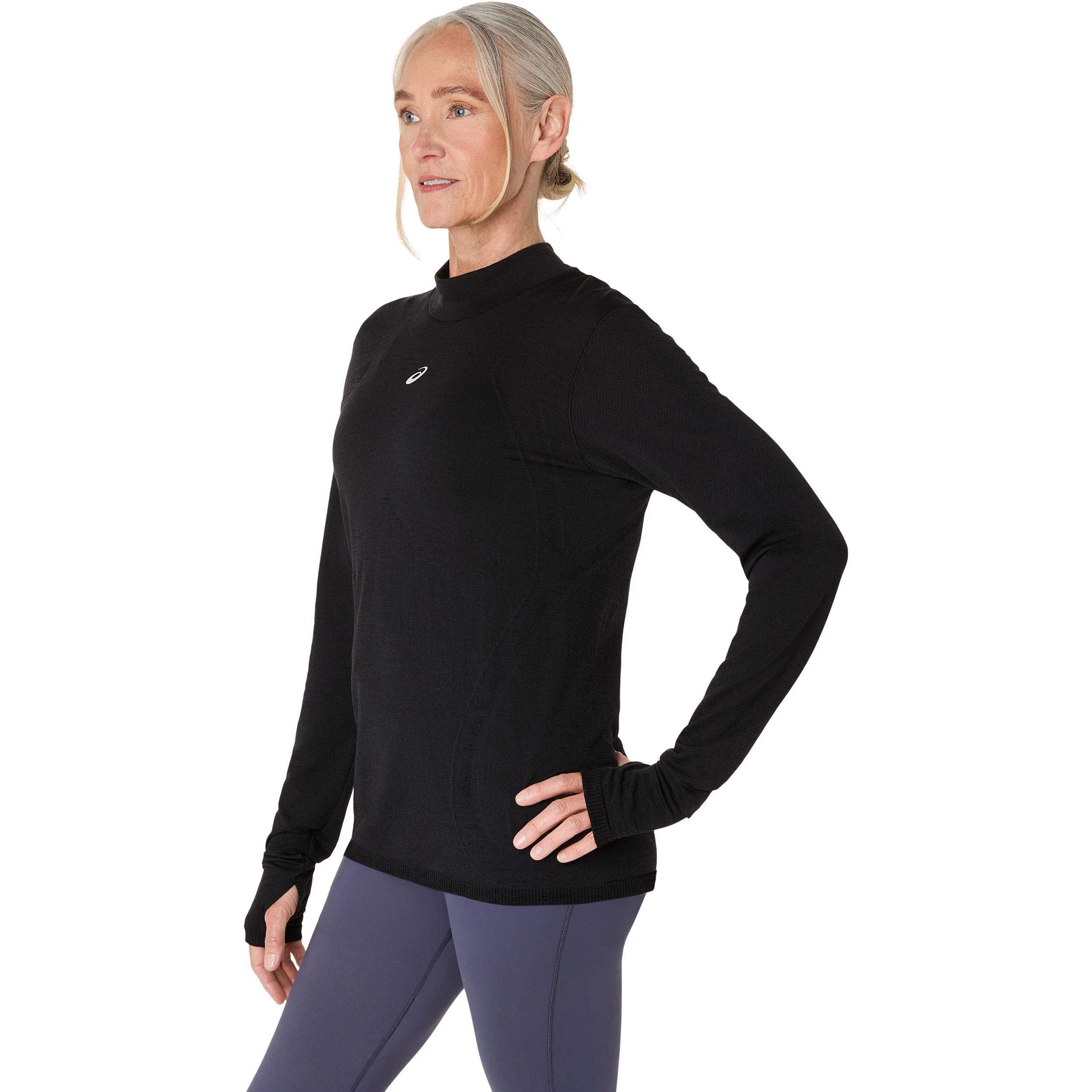 Road Winter Seamless Laufshirt Damen-schwarz - Image 3