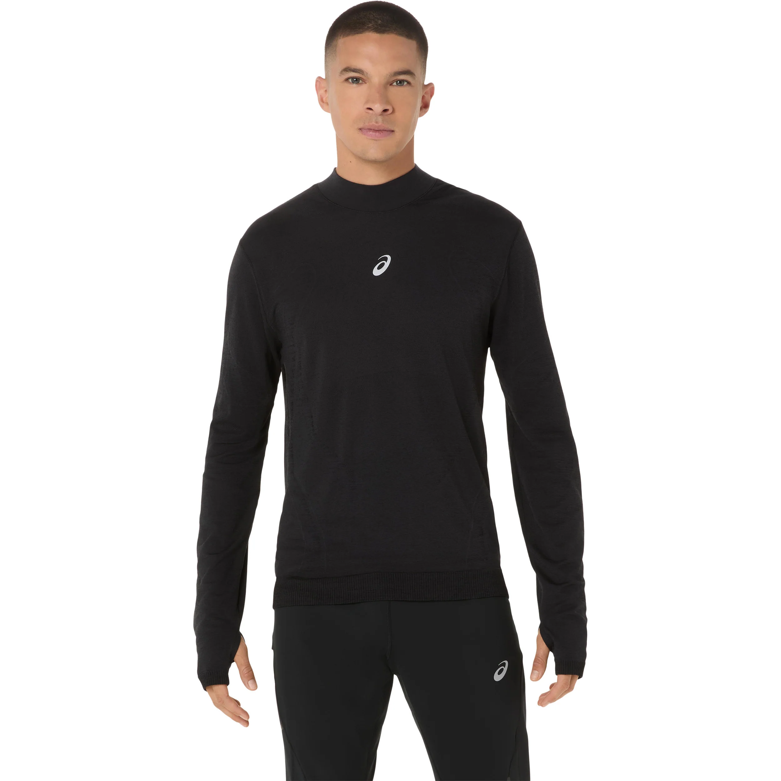 Road Winter Seamless Laufshirt Herren-schwarz