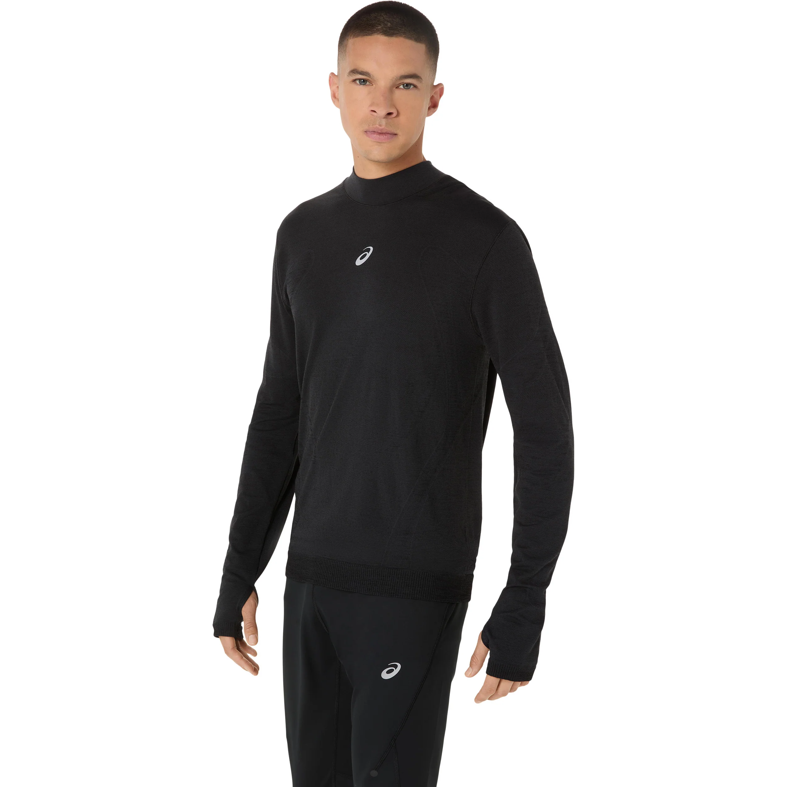 Road Winter Seamless Laufshirt Herren-schwarz - Image 2