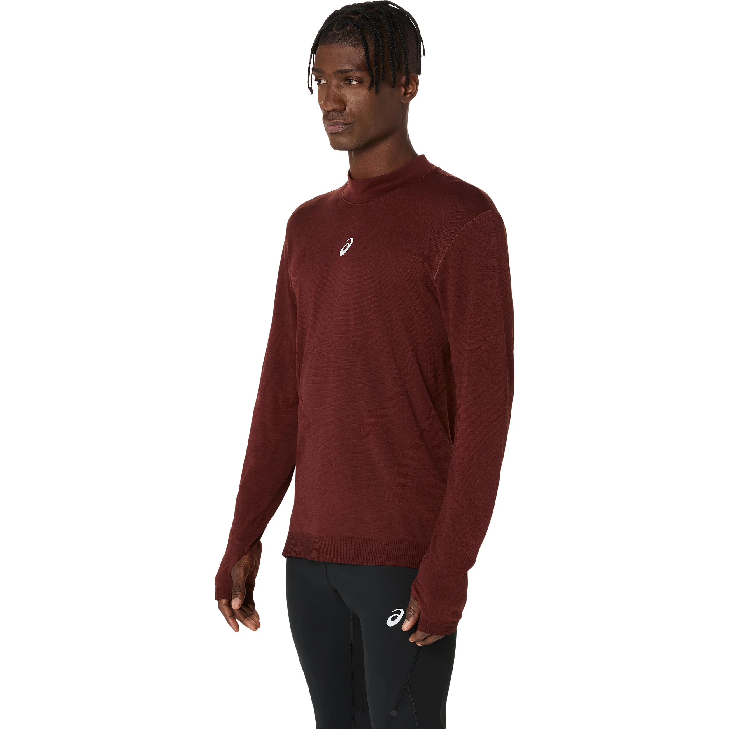 Road Winter Seamless Laufshirt Herren-weinrot - Image 2