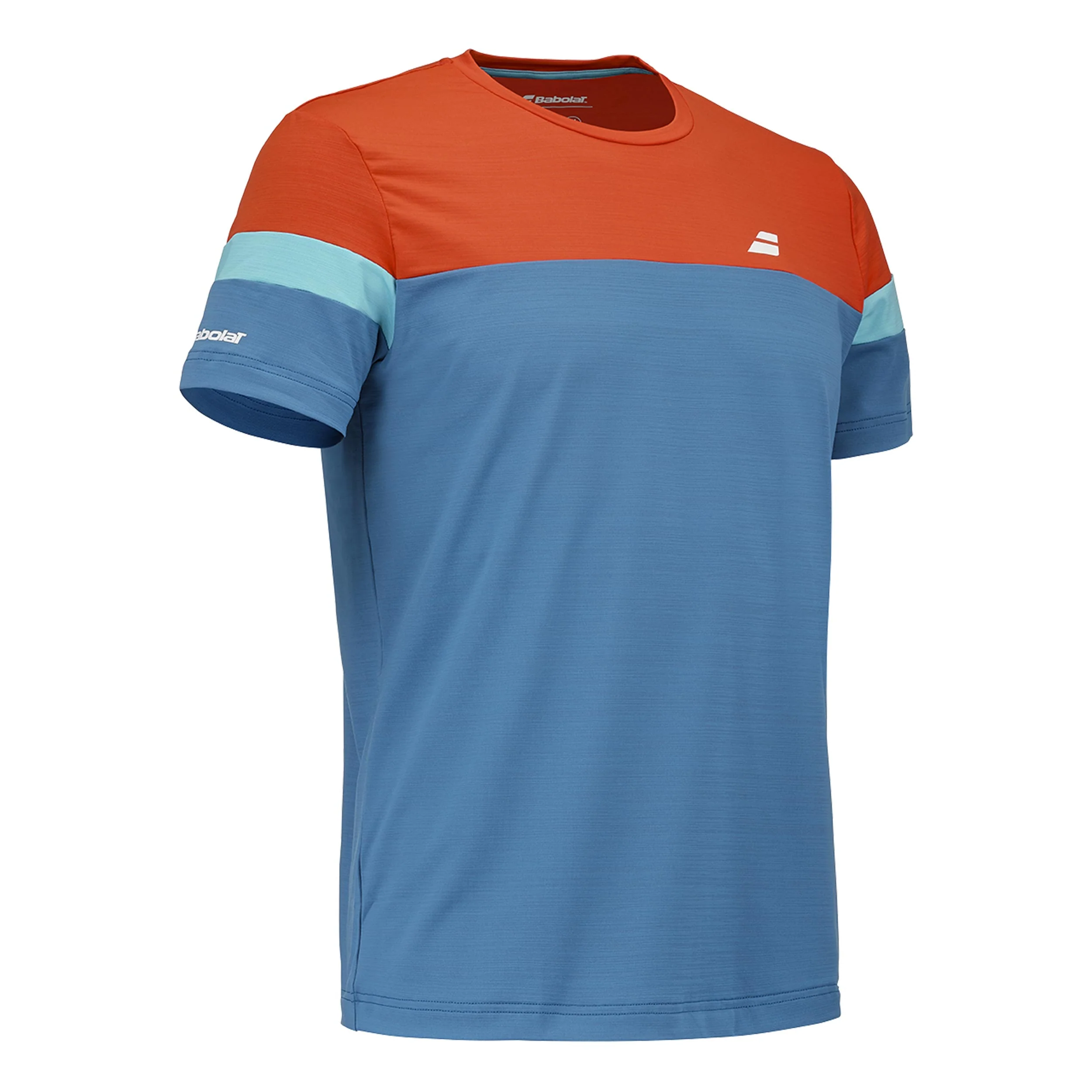 Crew Neck T-Shirt Herren - dunkelblau, orange - Image 2