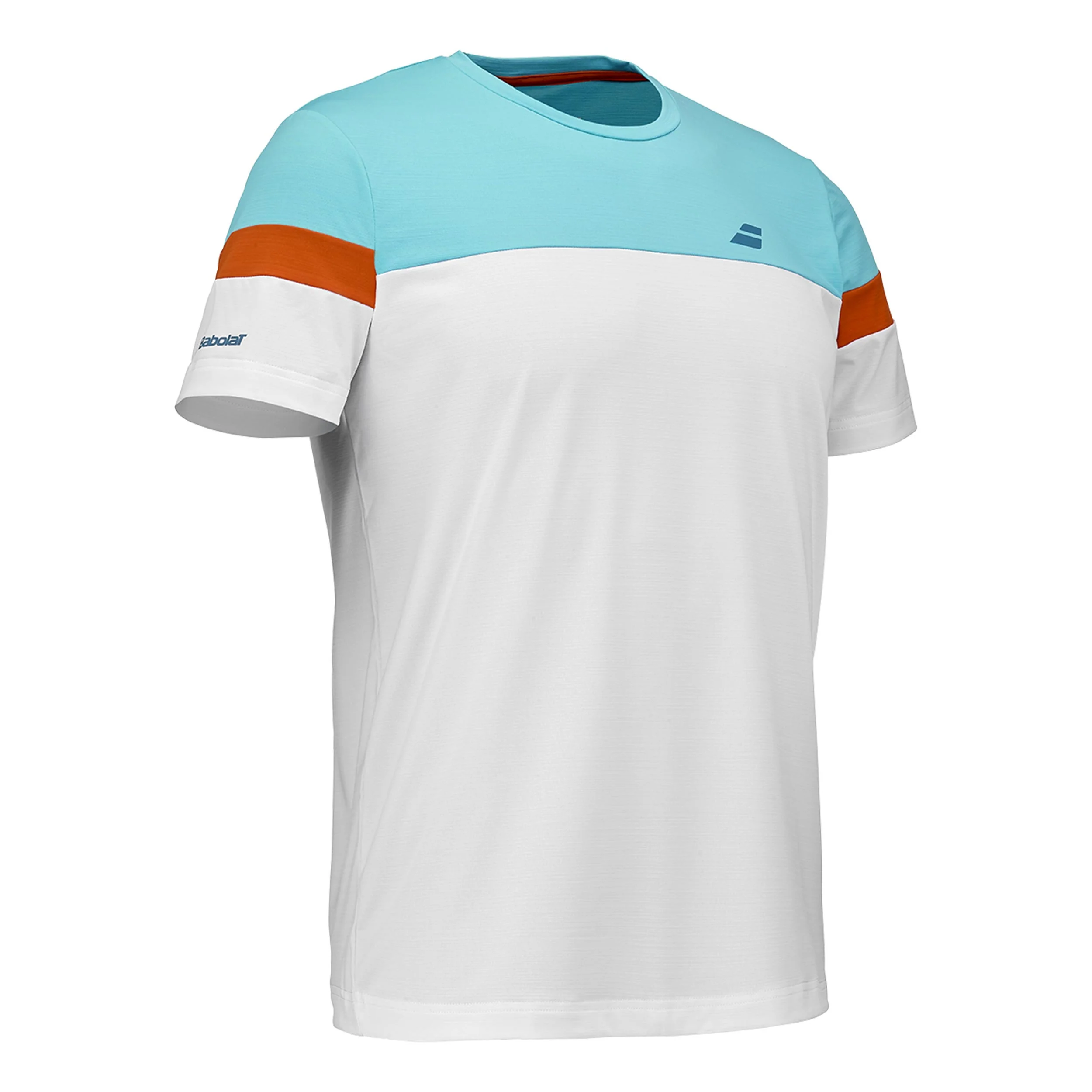 Crew Neck T-Shirt Herren - weiß, orange - Image 2