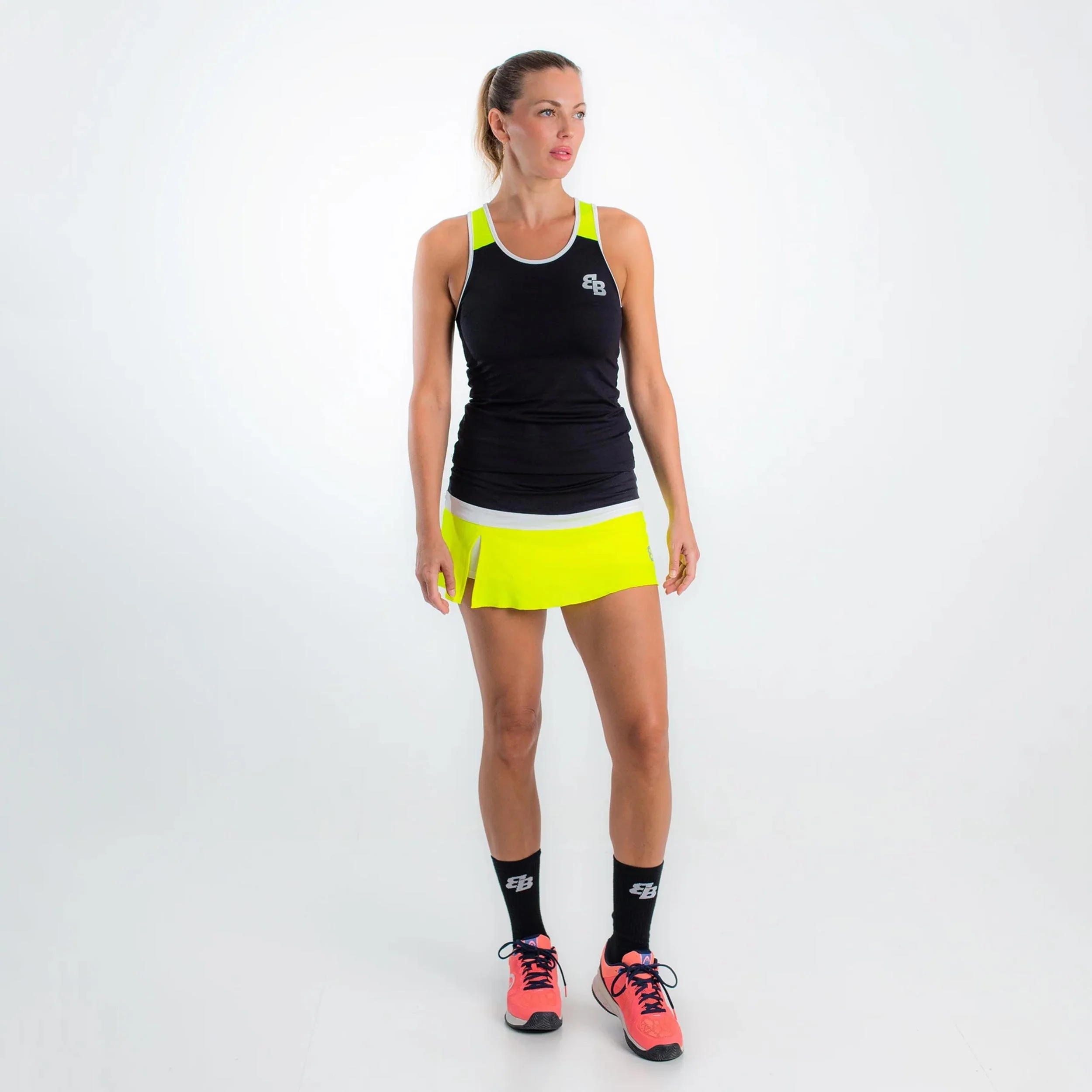 Shanghai Tank-Top Damen-Schwarz,Neongelb - Image 5