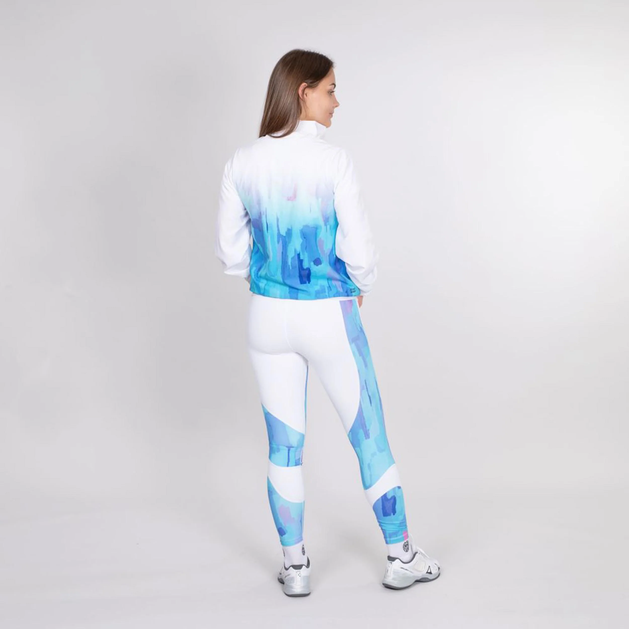 Abiba Tech Mesh Tight Damen-Weiß,Hellblau - Image 4