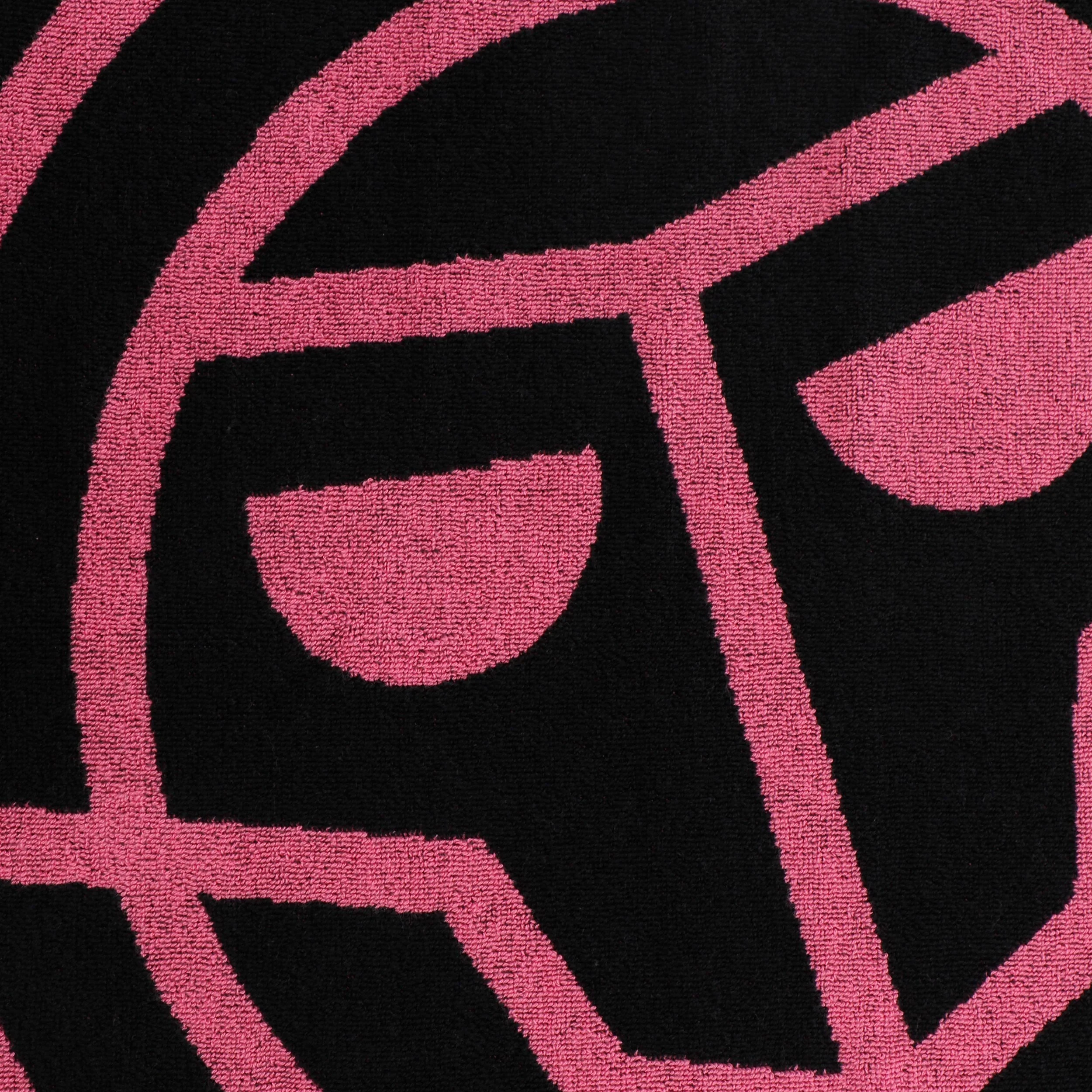 Badehandtuch 70x140cm Handtuch -schwarz,pink - Image 3