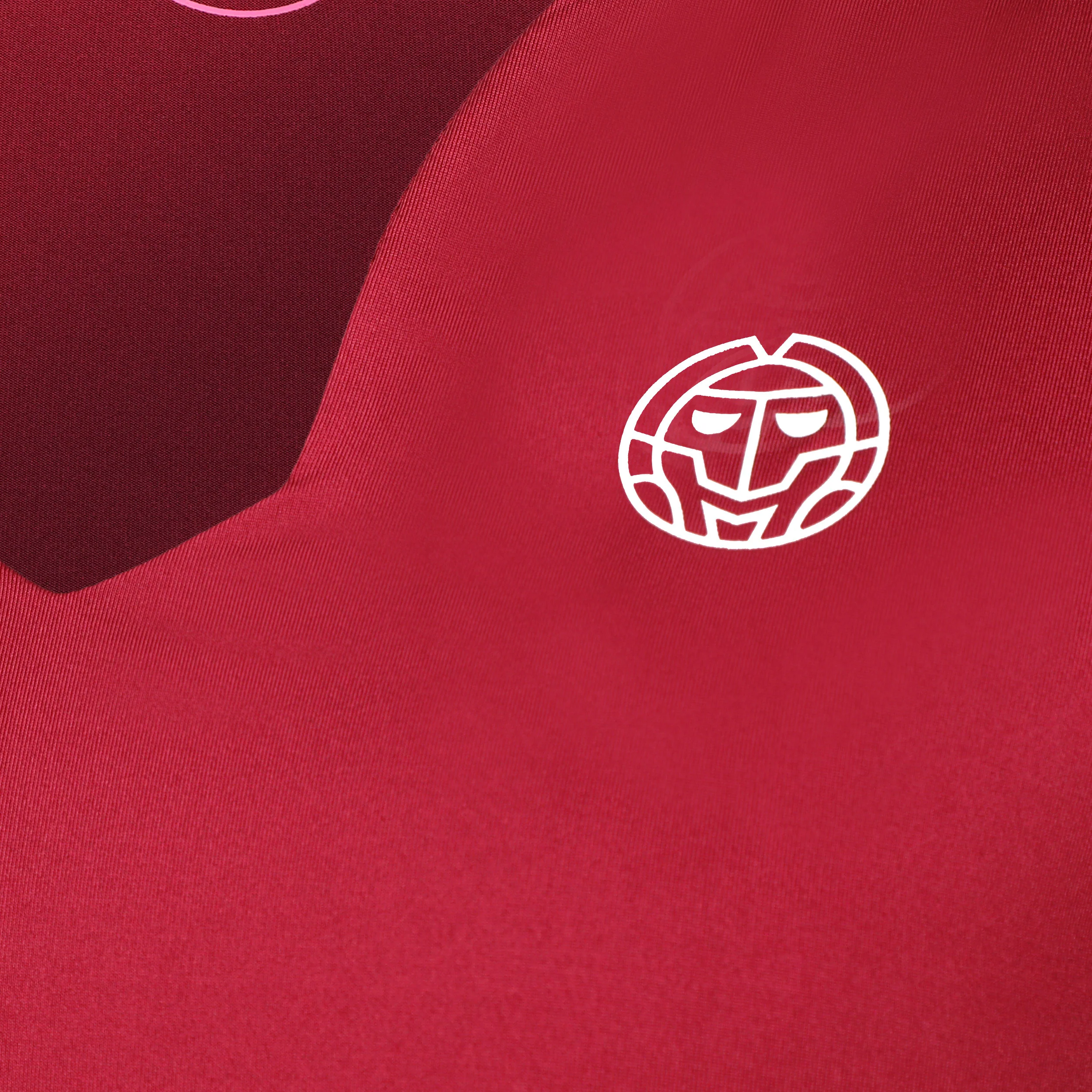 Bubble V-Neck T-Shirt Damen-Rot - Image 3