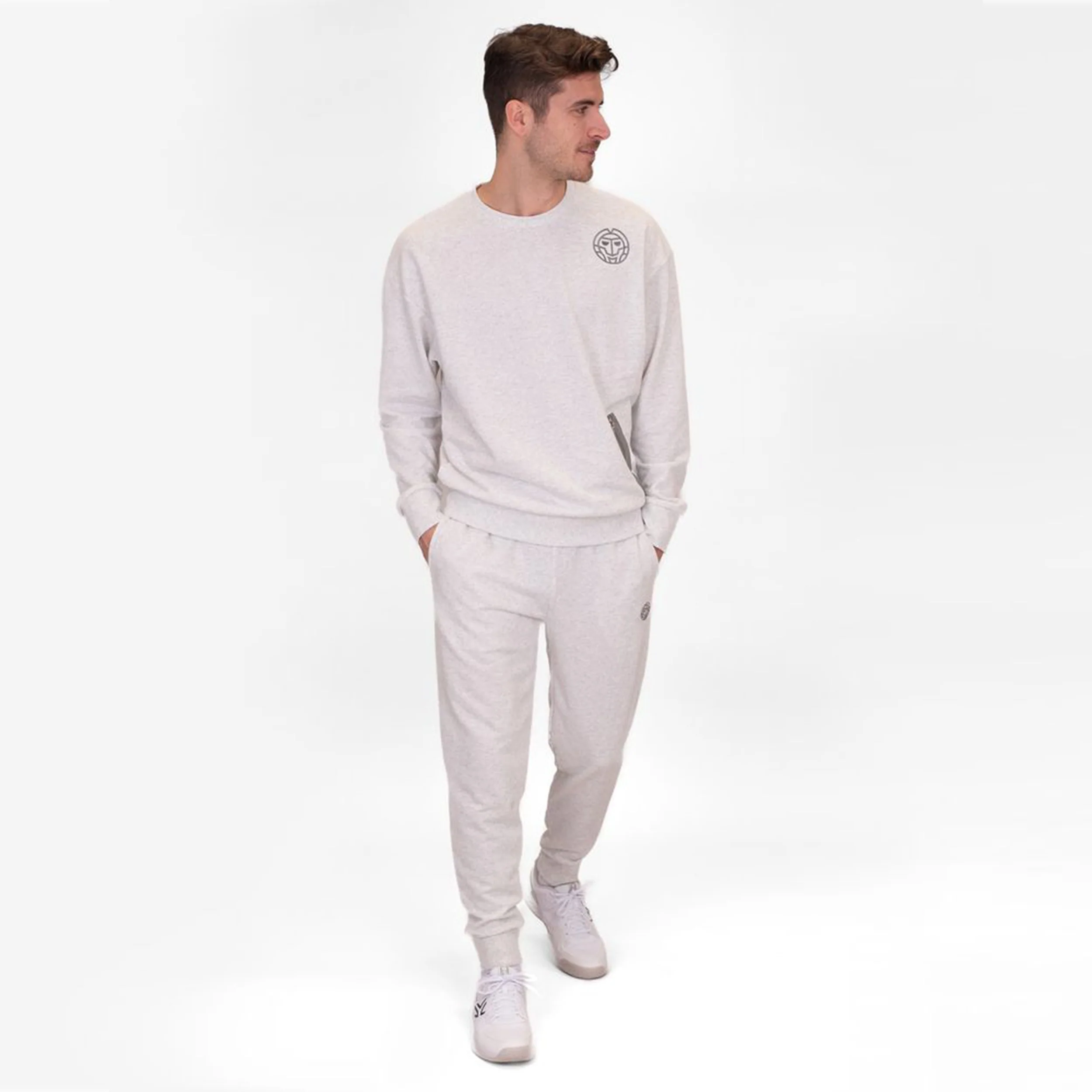 Chill Wide Leg Trainingshose Herren-Weiß - Image 5