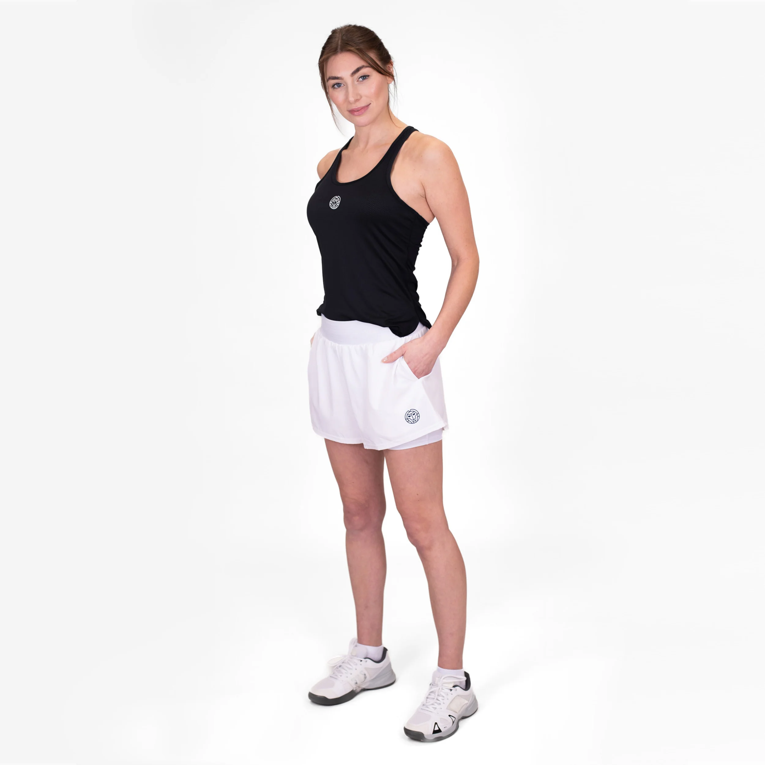 Crew 2 In 1 Shorts Damen-Weiß - Image 9