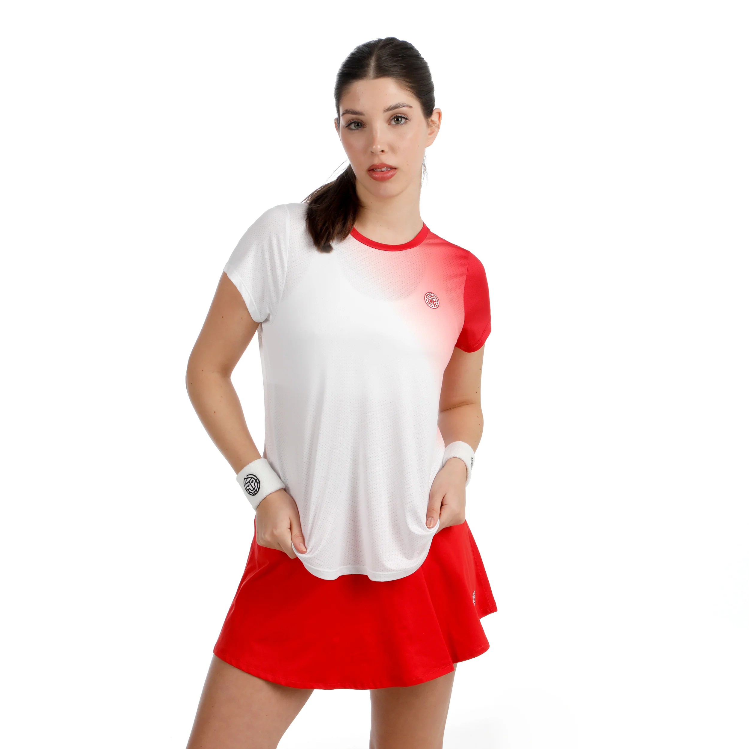 Crew Fade 2.0 T-Shirt Damen-rot, weiß