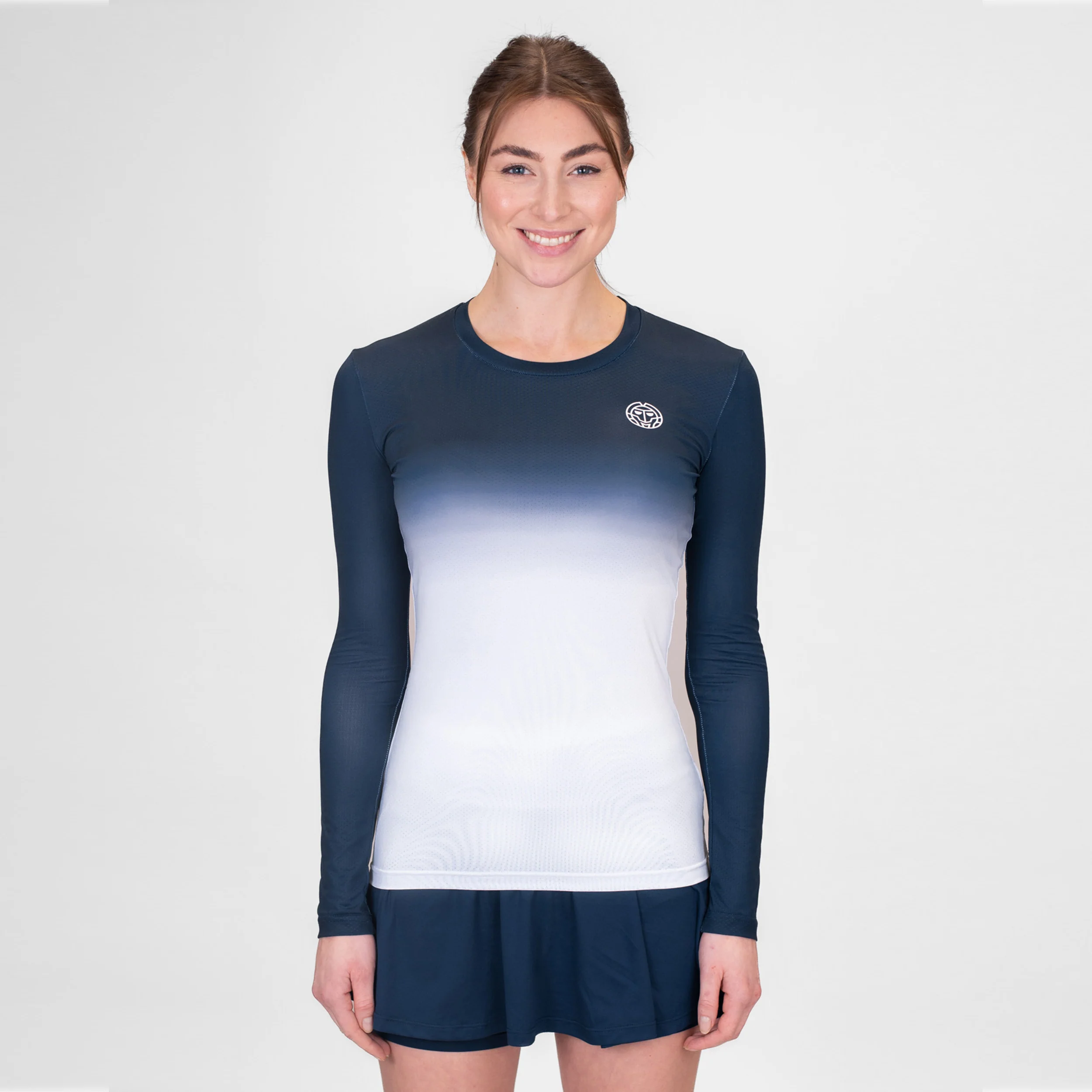 Crew Gradiant Longsleeve Damen-Dunkelblau,Weiß - Image 5