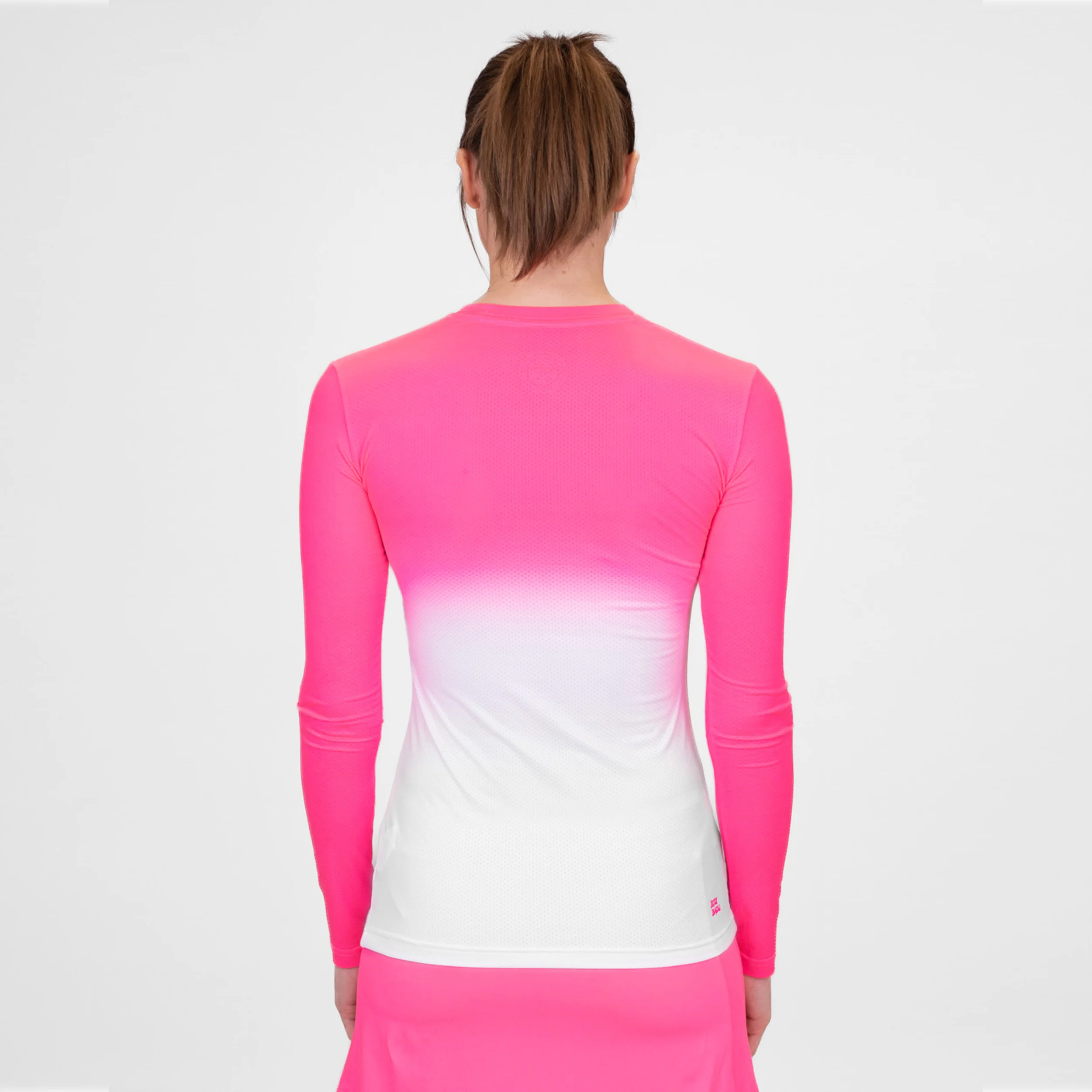 Crew Gradiant Longsleeve Damen-Pink,Weiß - Image 2
