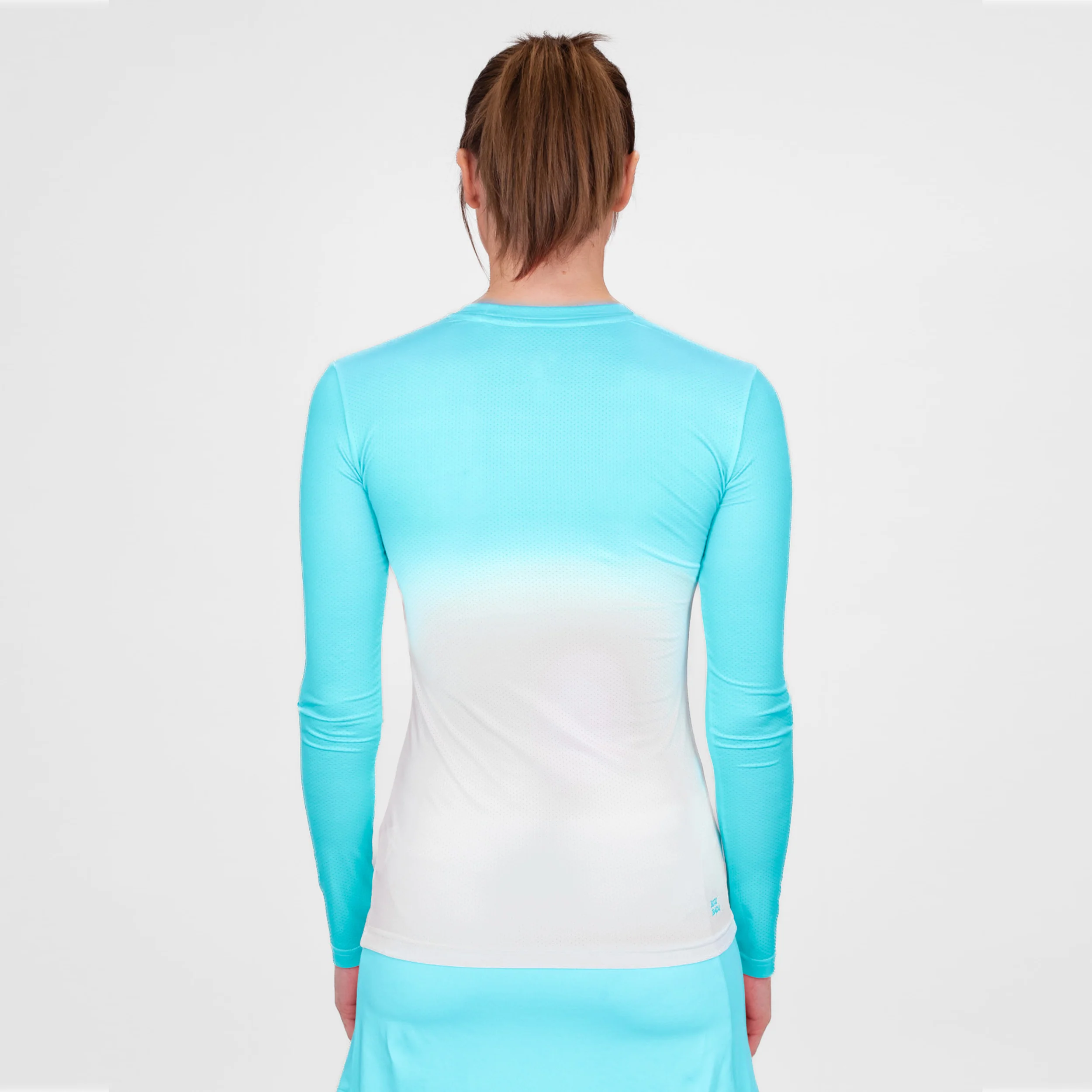 Crew Gradiant Longsleeve Damen-Türkis,Weiß - Image 6