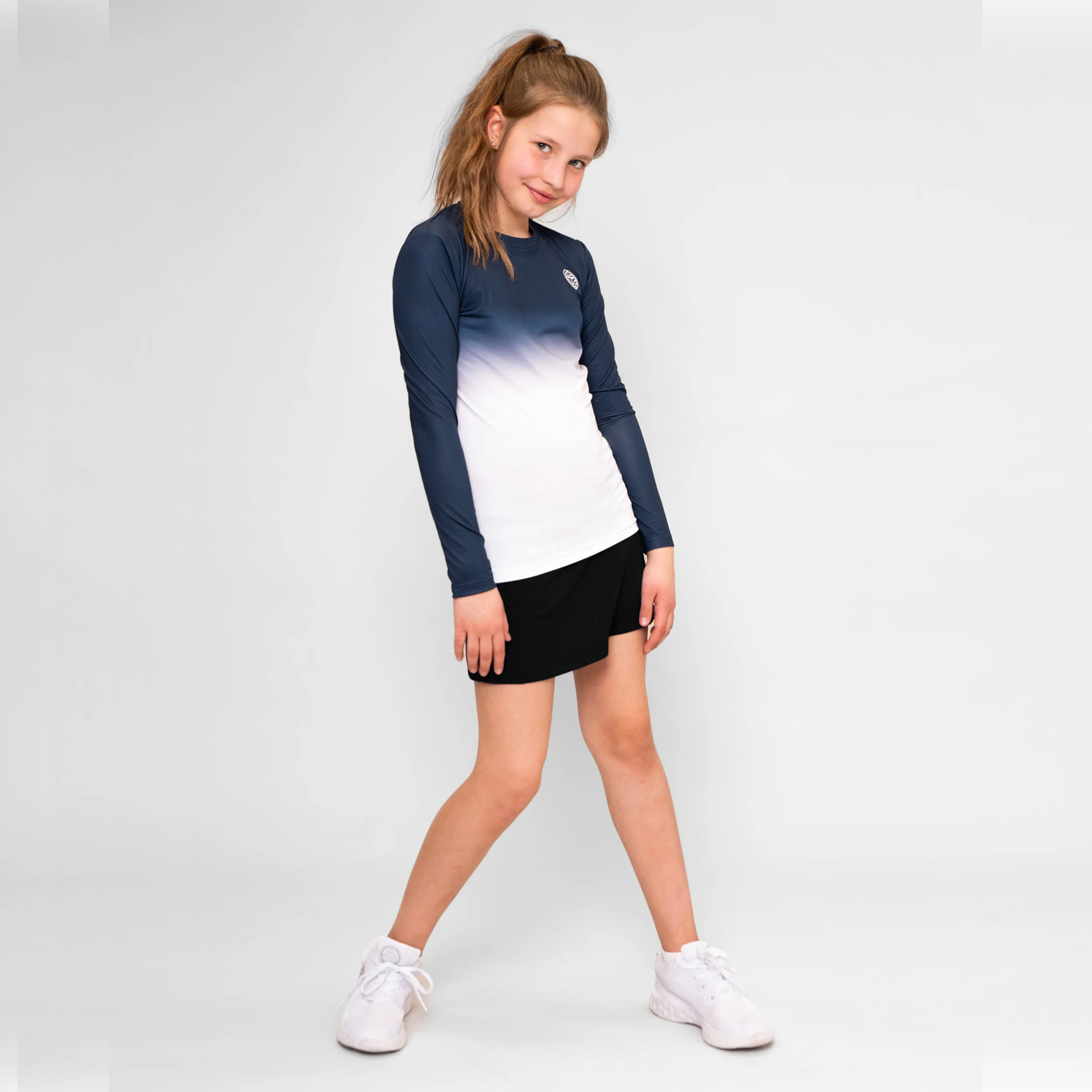 Crew Gradiant Longsleeve Mädchen-Dunkelblau,Weiß - Image 3