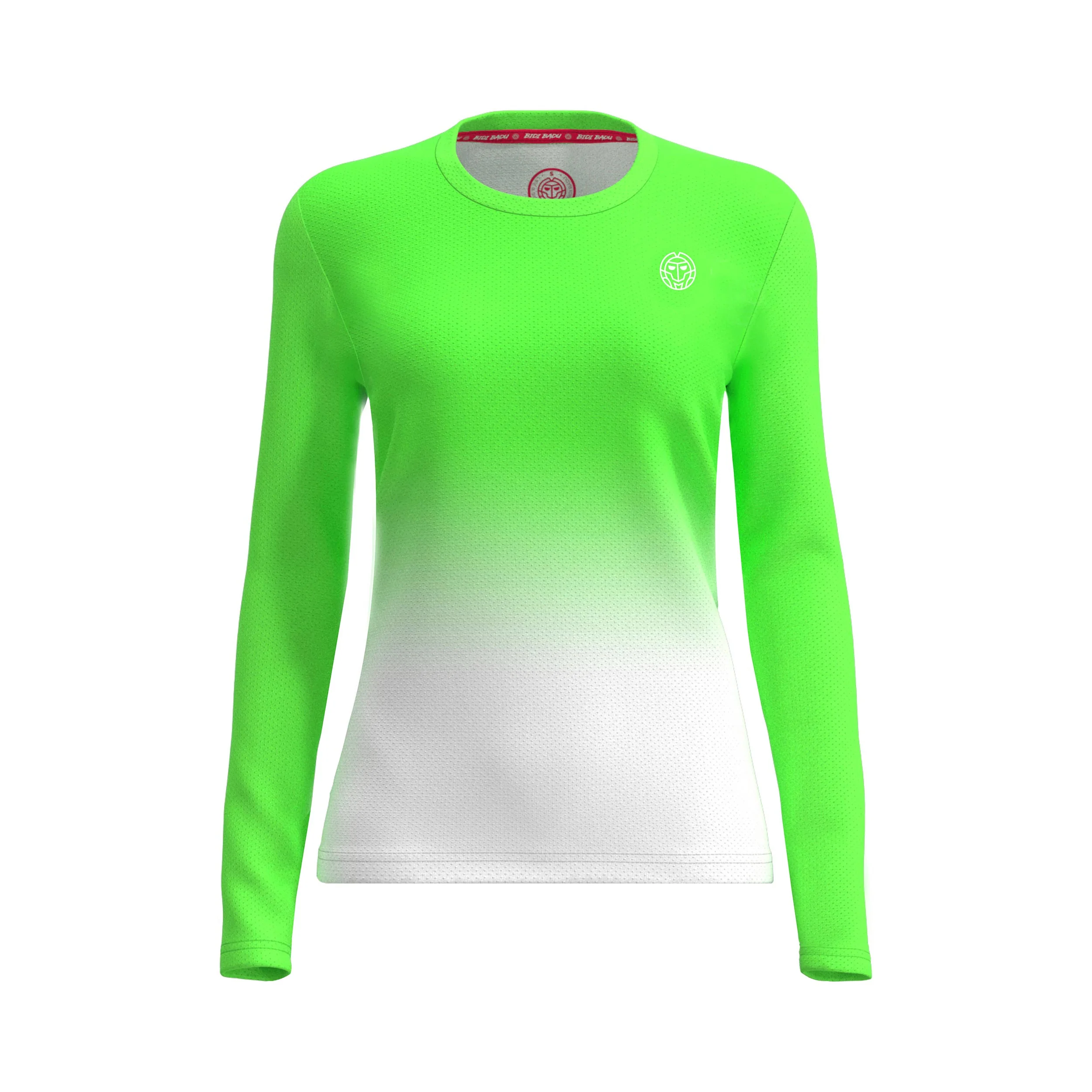 Crew Gradiant Longsleeve Mädchen-Neongrün,Weiß