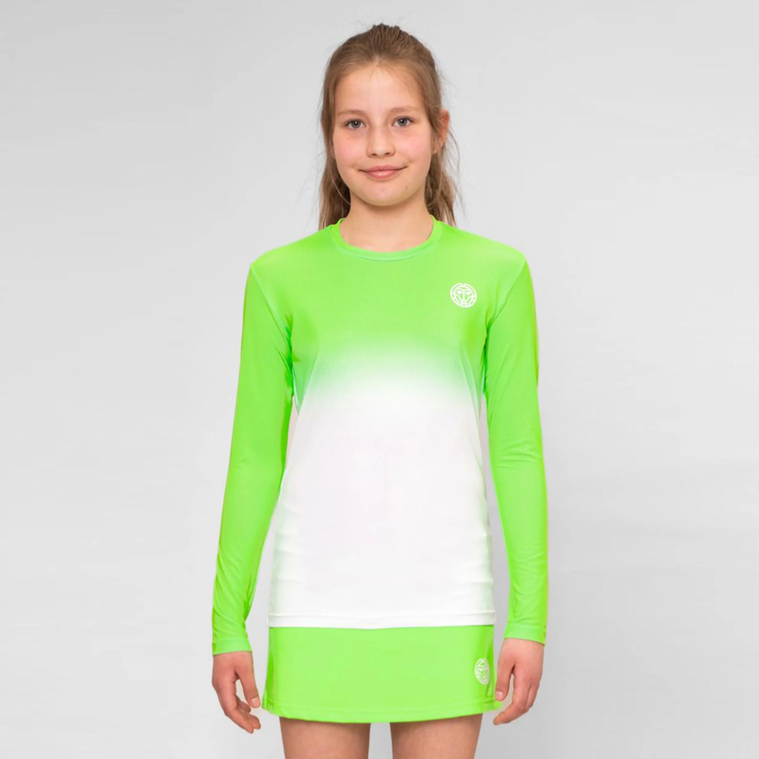 Crew Gradiant Longsleeve Mädchen-Neongrün,Weiß - Image 3