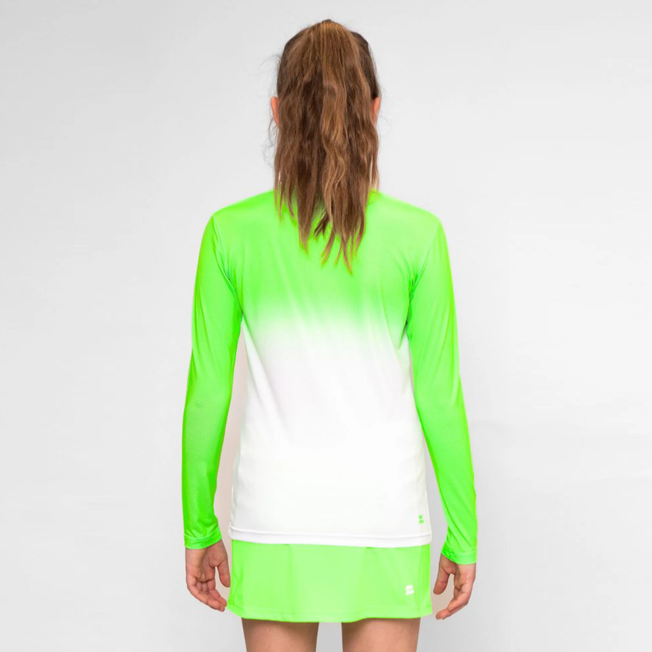 Crew Gradiant Longsleeve Mädchen-Neongrün,Weiß - Image 4