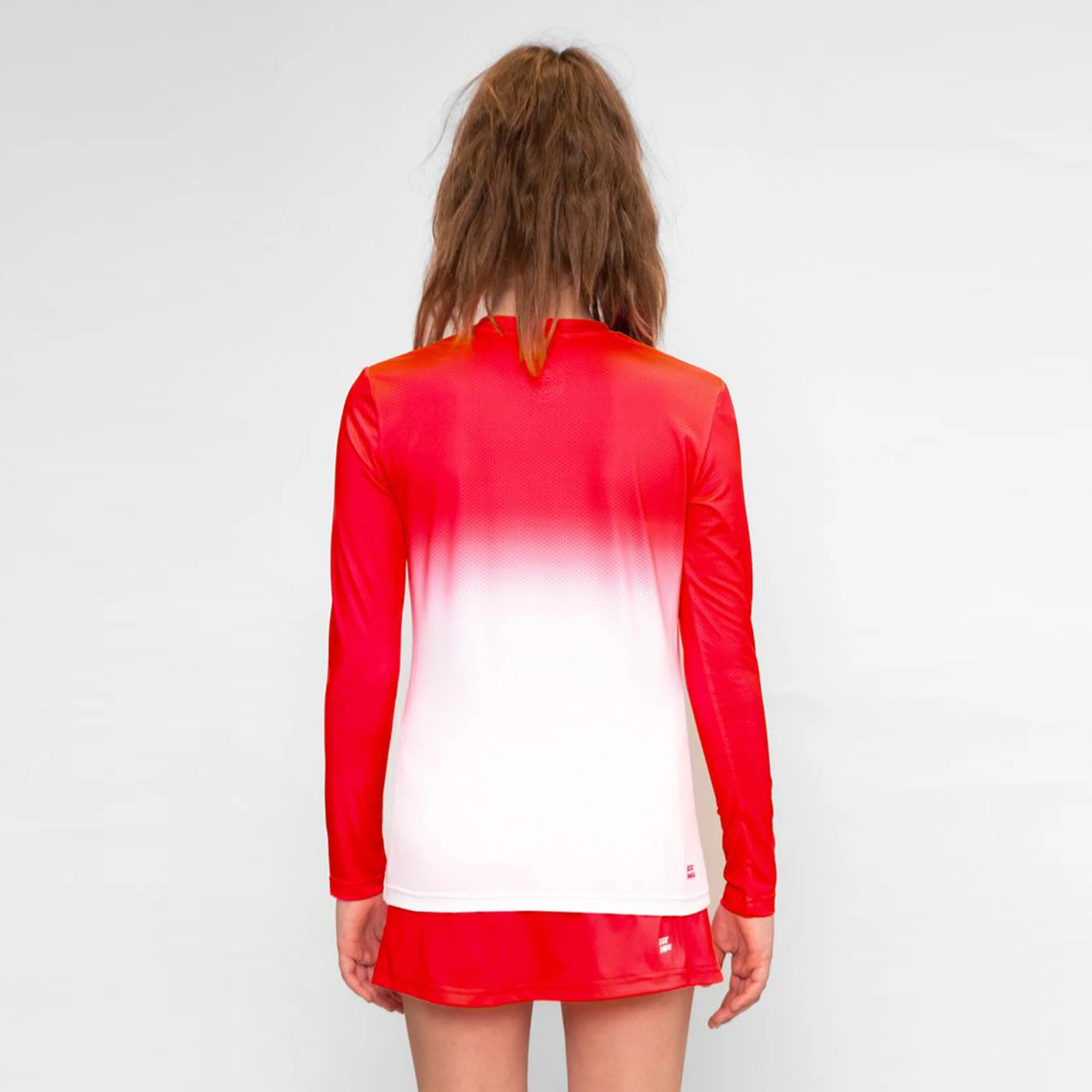 Crew Gradiant Longsleeve Mädchen-Rot,Weiß - Image 4